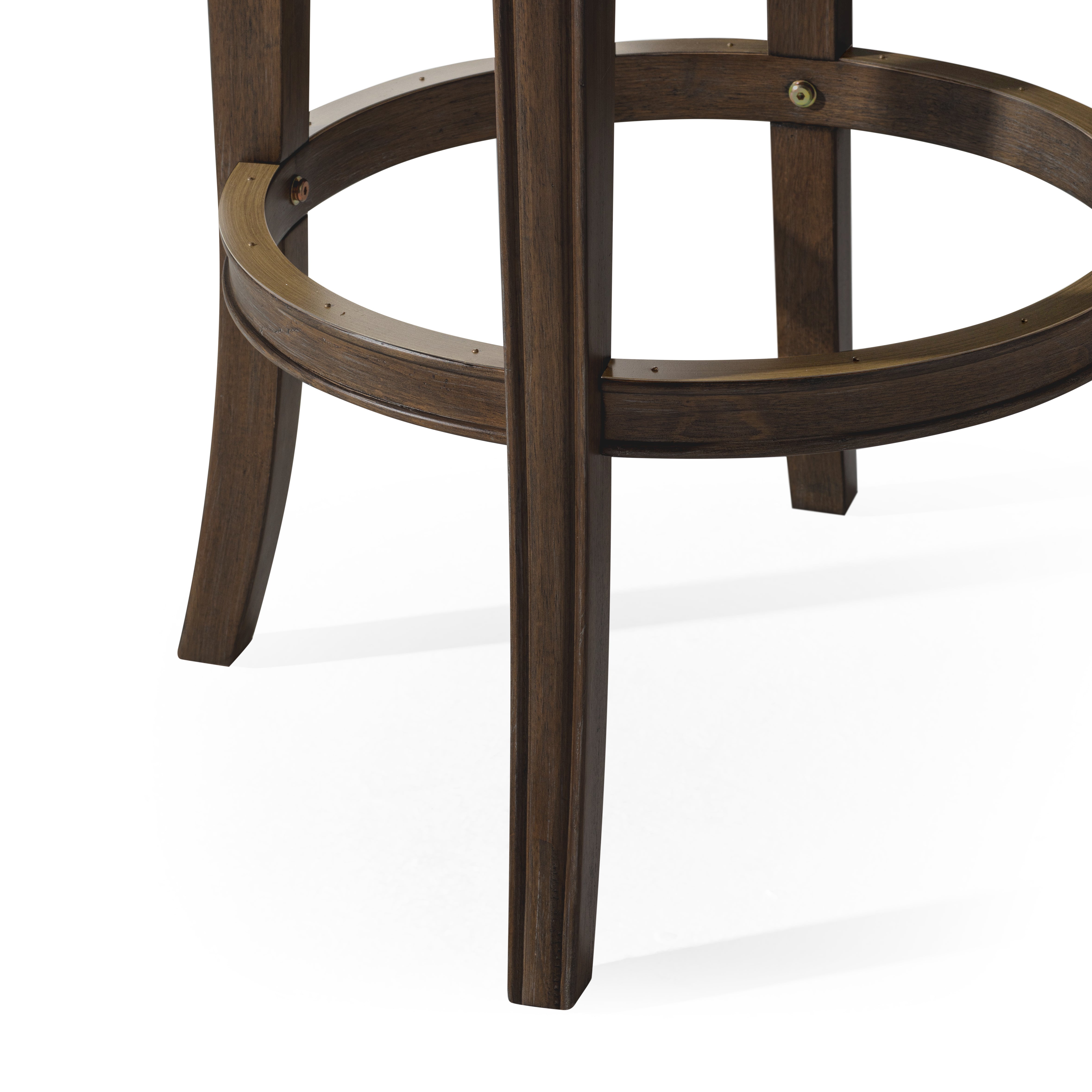 Alexander Backless Bar Stool in Brown Finish with Brown Faux Leather Upholstery in Stools by Maven Lane