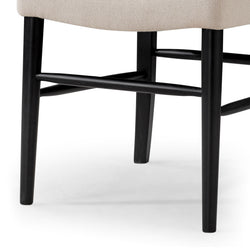 Vera Dining Chair in Black Finish with Light Grey Fabric Upholstery, Set of 2 in Dining Chair by Maven Lane
