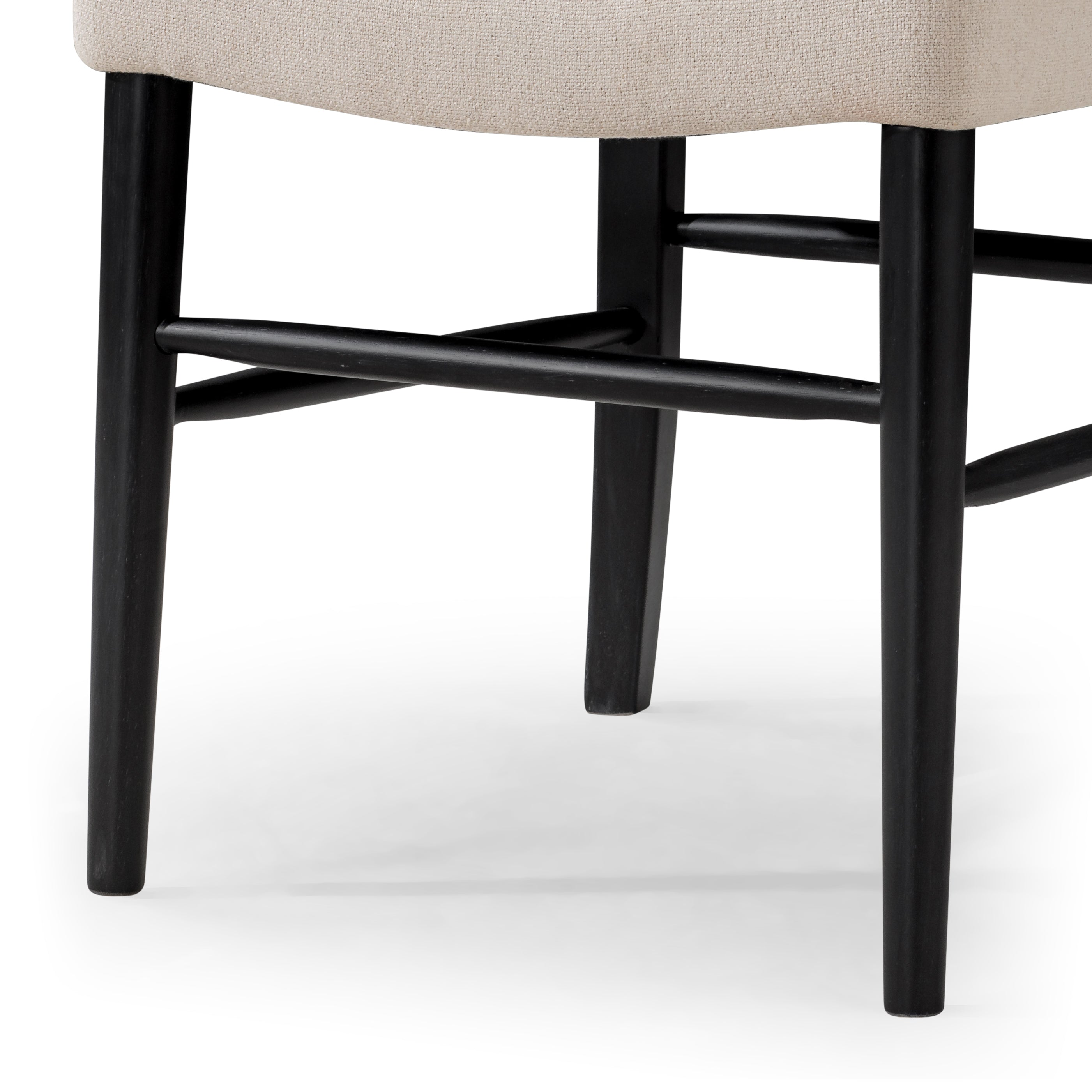 Vera Dining Chair in Aged Black with Dove Weave Fabric, Set of 2 in Dining Chair by Maven Lane