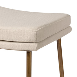 Berkley Counter Height Saddle Stool – Beige Fabric & Aged Gold in Maven Lane by Maven Lane