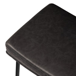 Berkley Counter Height Saddle Stool – Charcoal Faux Leather & Matte Black in Maven Lane by Maven Lane