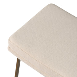 Berkley Counter Height Saddle Stool – Beige Fabric & Aged Gold in Maven Lane by Maven Lane