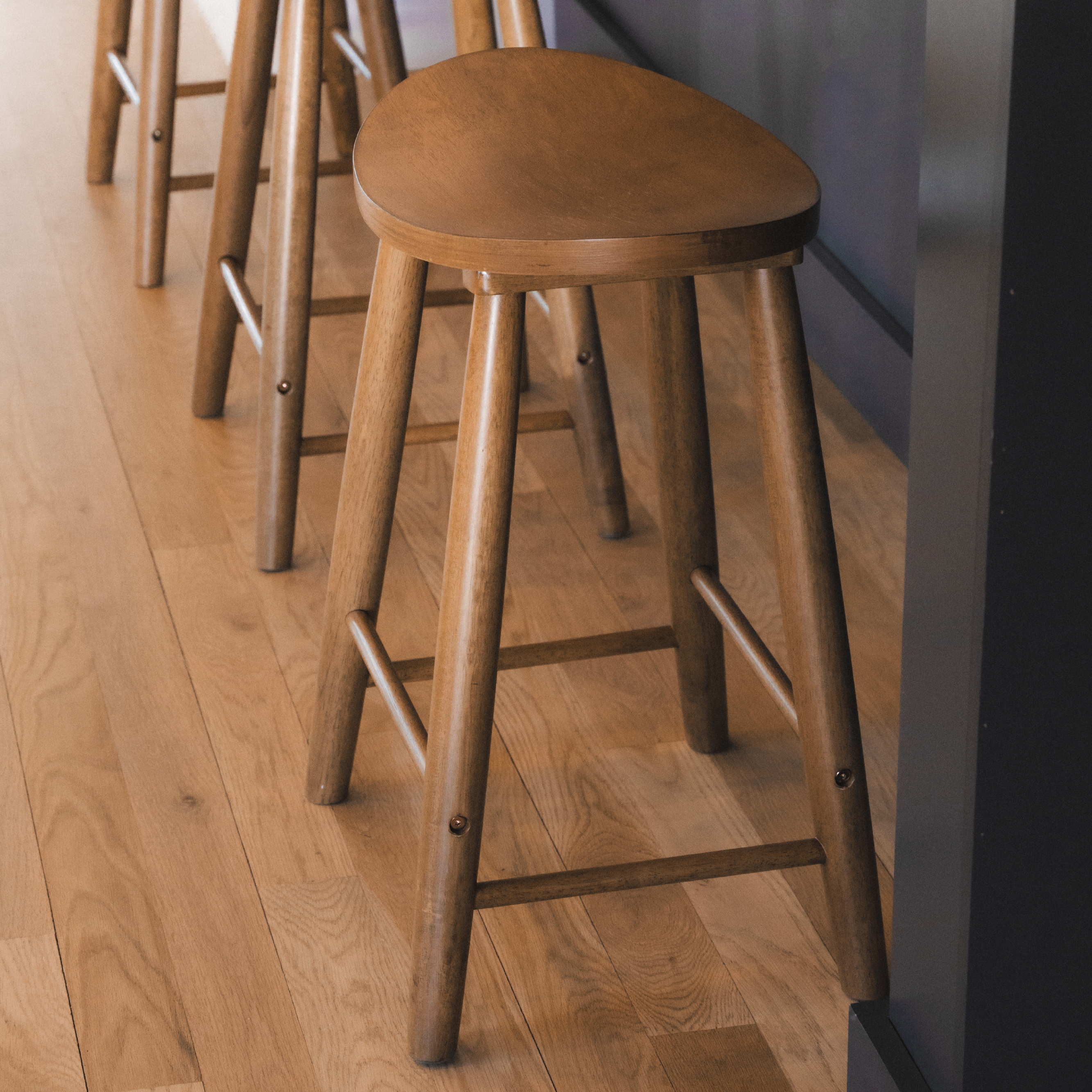 Luna Counter Stool in Rustic Natural Wood Finish in Stools by Maven Lane