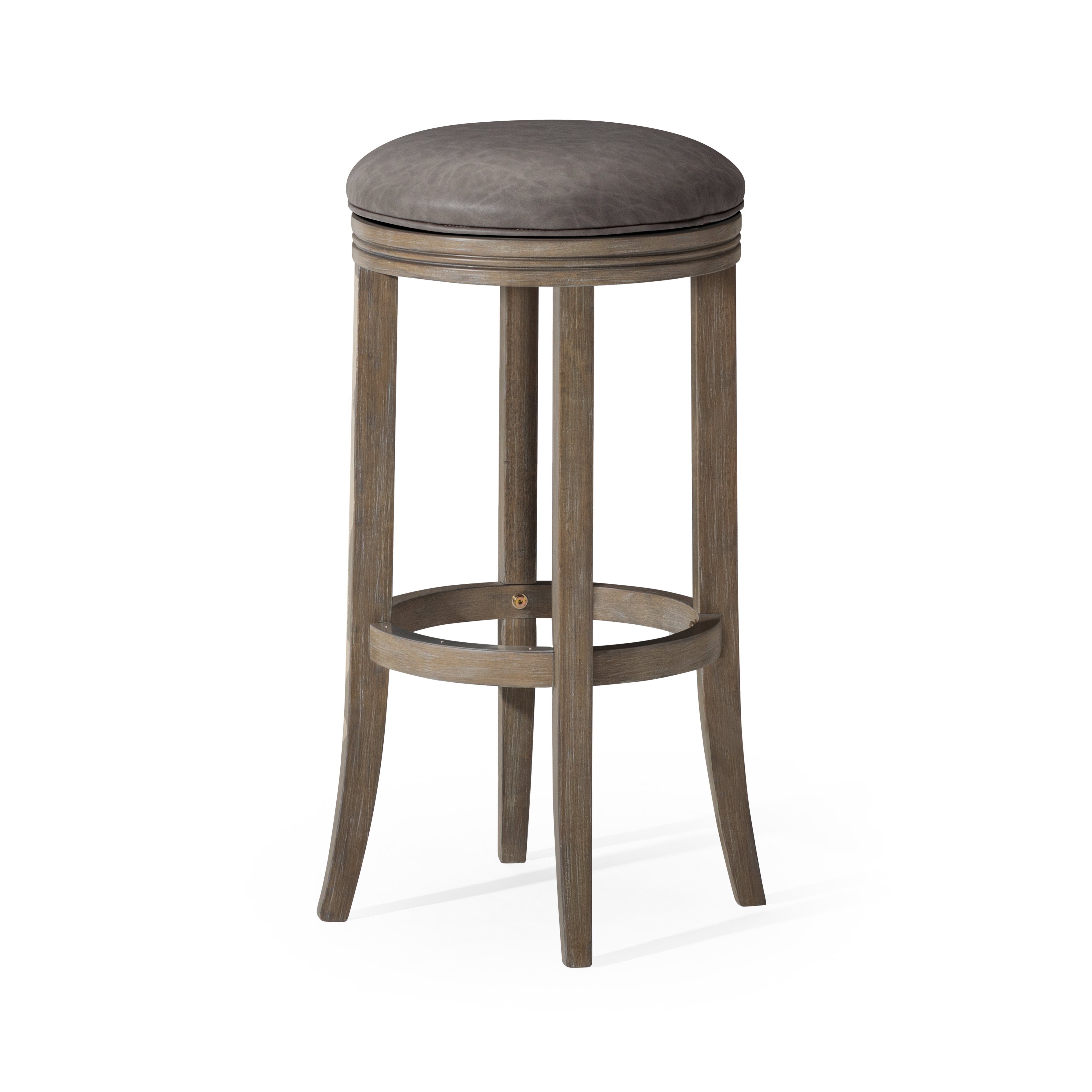 31" Eva Bar Stool in Reclaimed Oak Finish with Ronan Stone Vegan Leather in Stools by Maven Lane