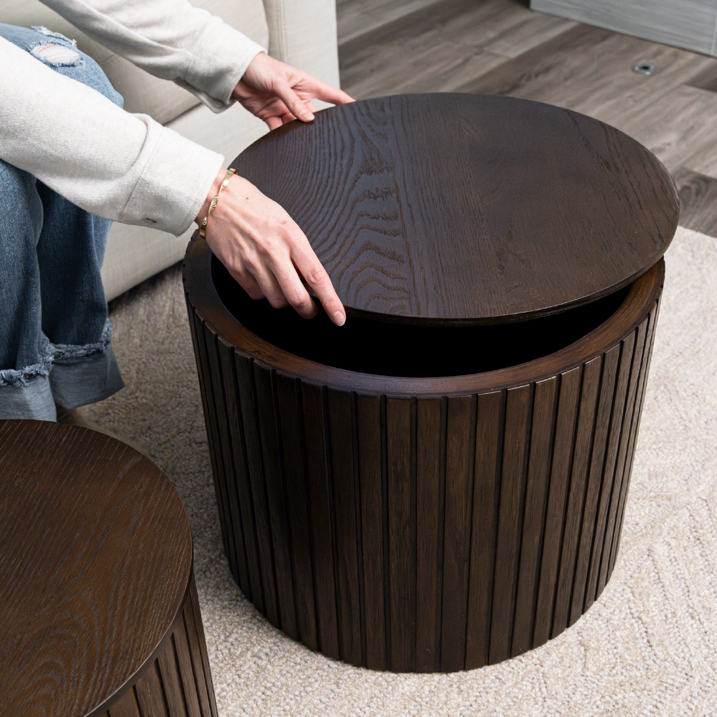Austin Nesting Coffee Tables in Aged Brown