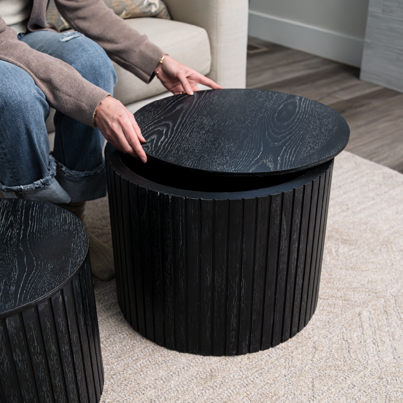 Austin Nesting Coffee Tables in Aged Black