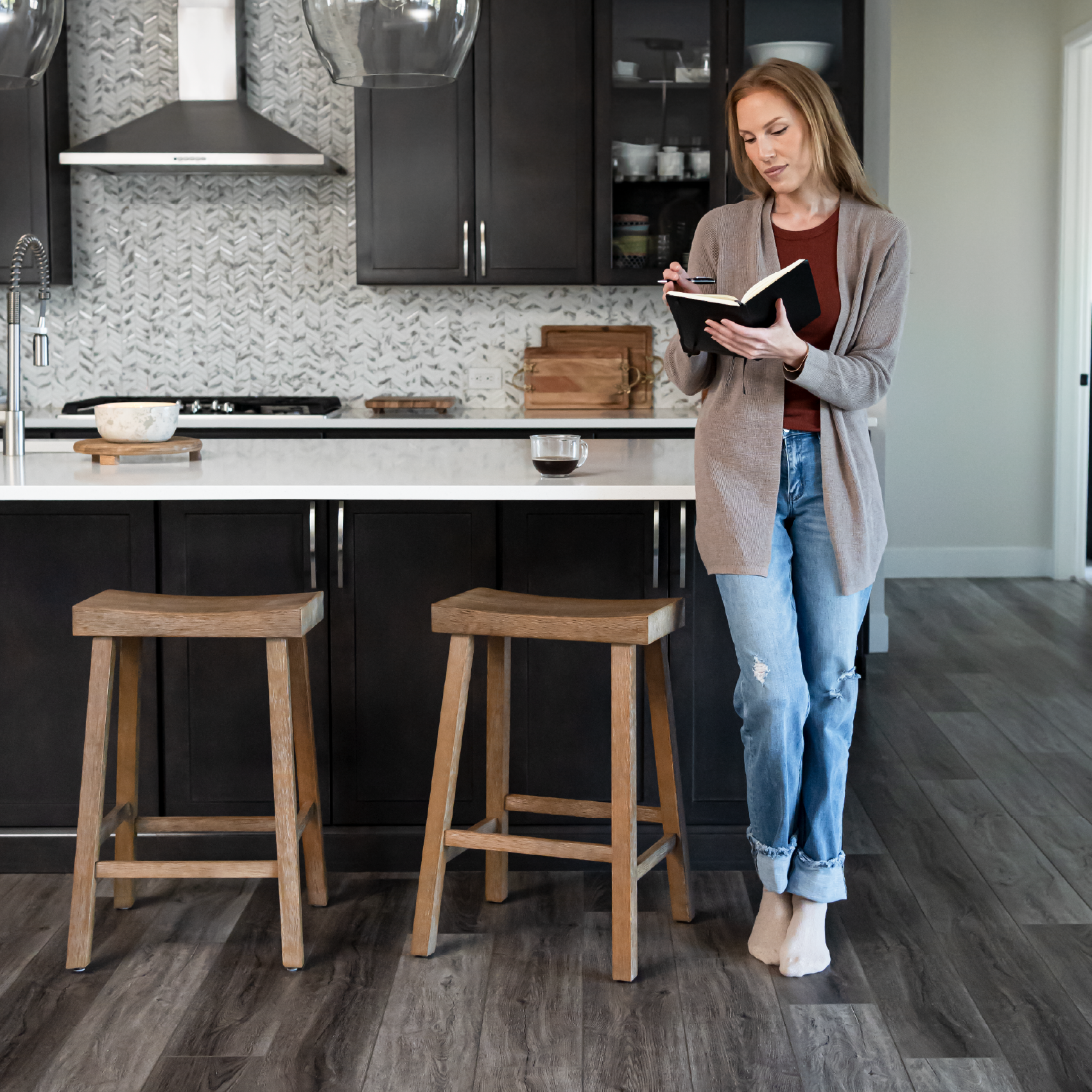 Vincent Counter Height Kitchen Stool - Antiqued Natural Finish in Stools by Maven Lane