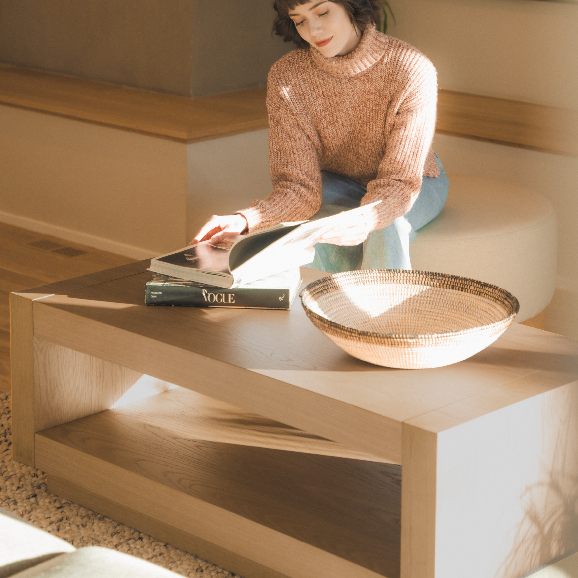 Artemis Coffee Table in Aged Natural in Maven Lane by Maven Lane