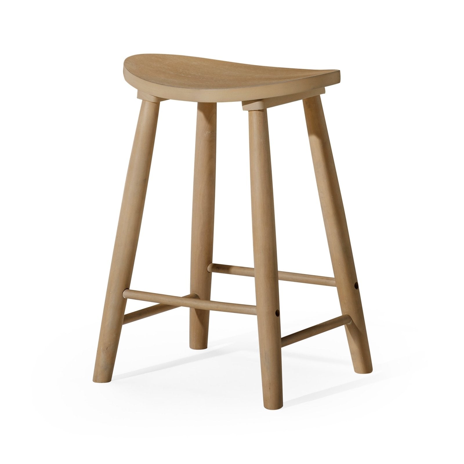 25" Luna Counter Stool in Oak Wood Finish in Stools by Maven Lane