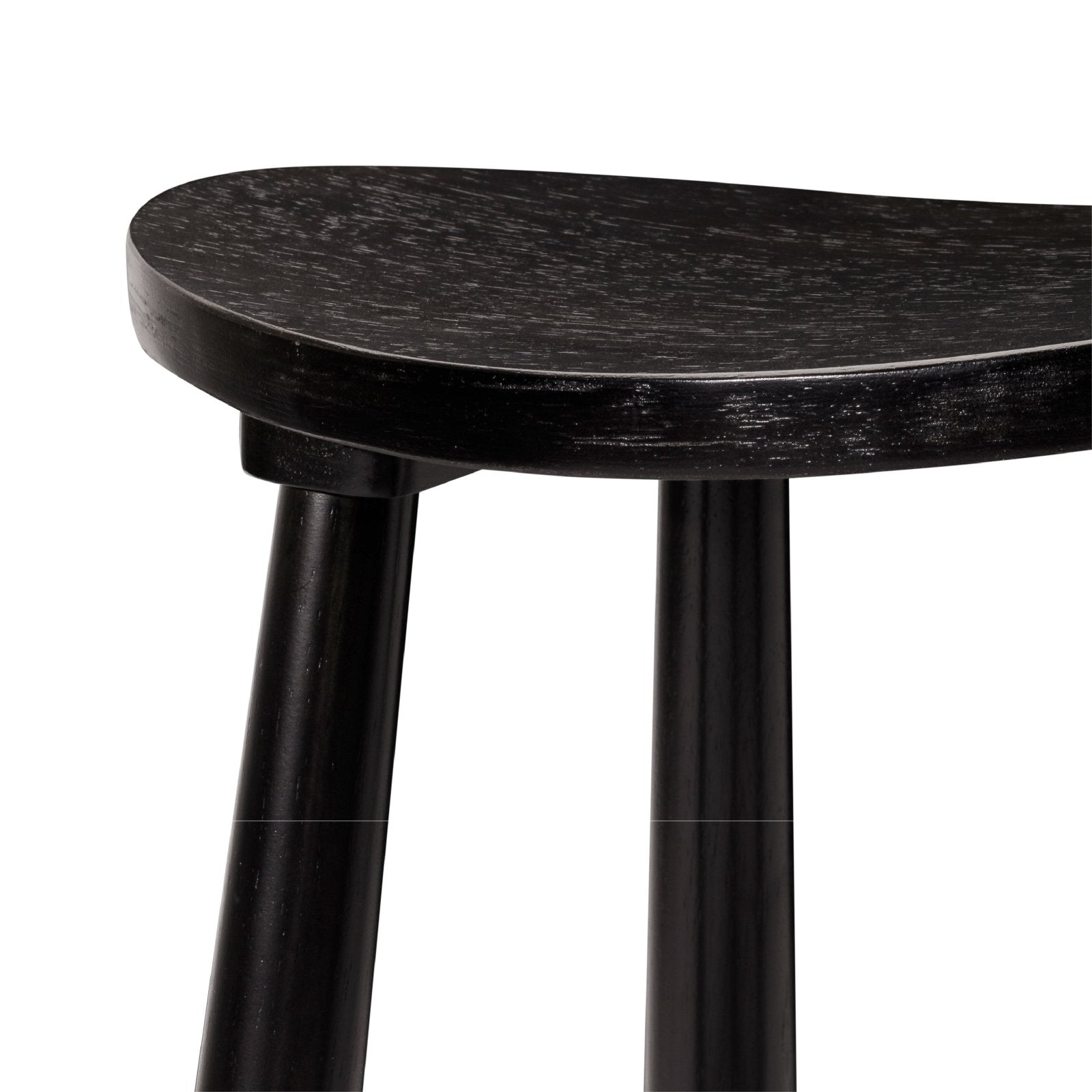 25" Luna Counter Stool in Rustic Black Wood Finish in Stools by Maven Lane