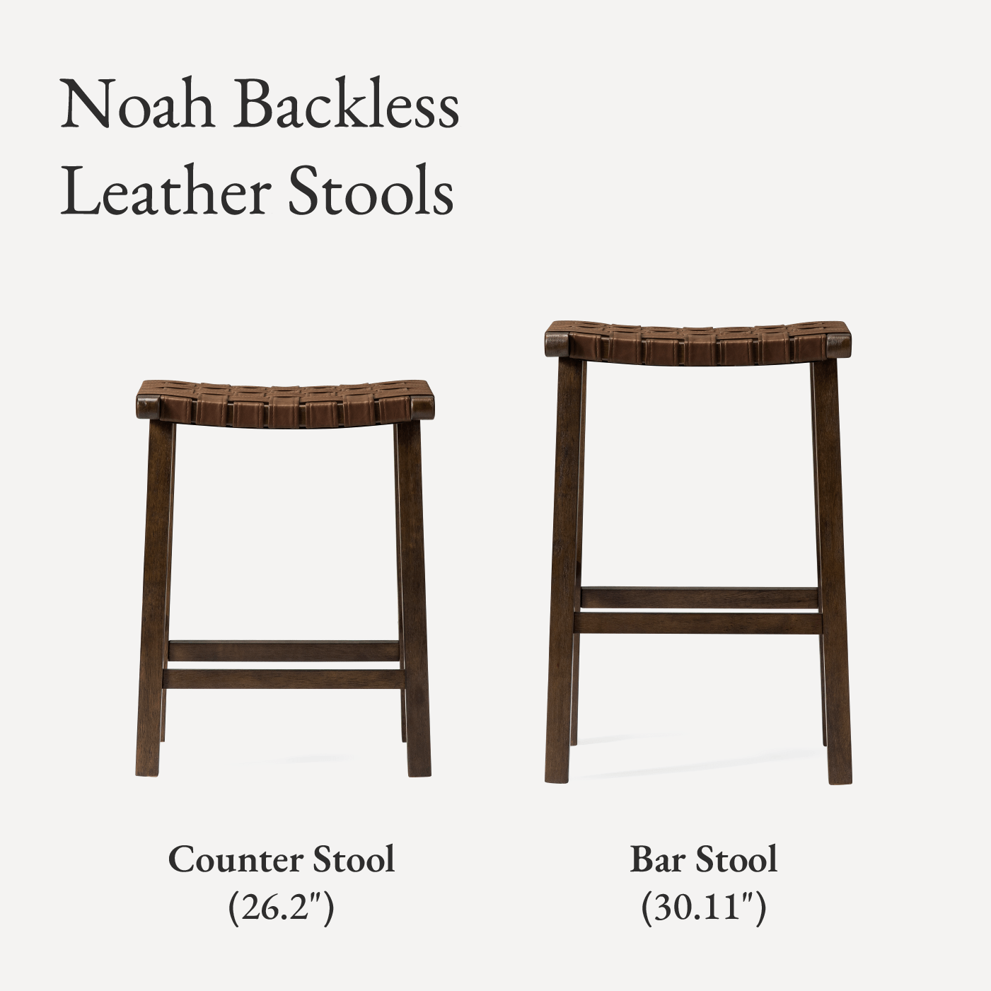 25" Noah Backless Counter Stool in Aged Brown Finish with Cocoa Brown Vegan Leather in Stools by Maven Lane