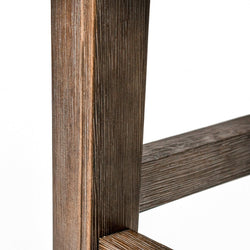 Adrien Saddle Counter Stool in Brown Finish with Grey Fabric in Stools by Maven Lane