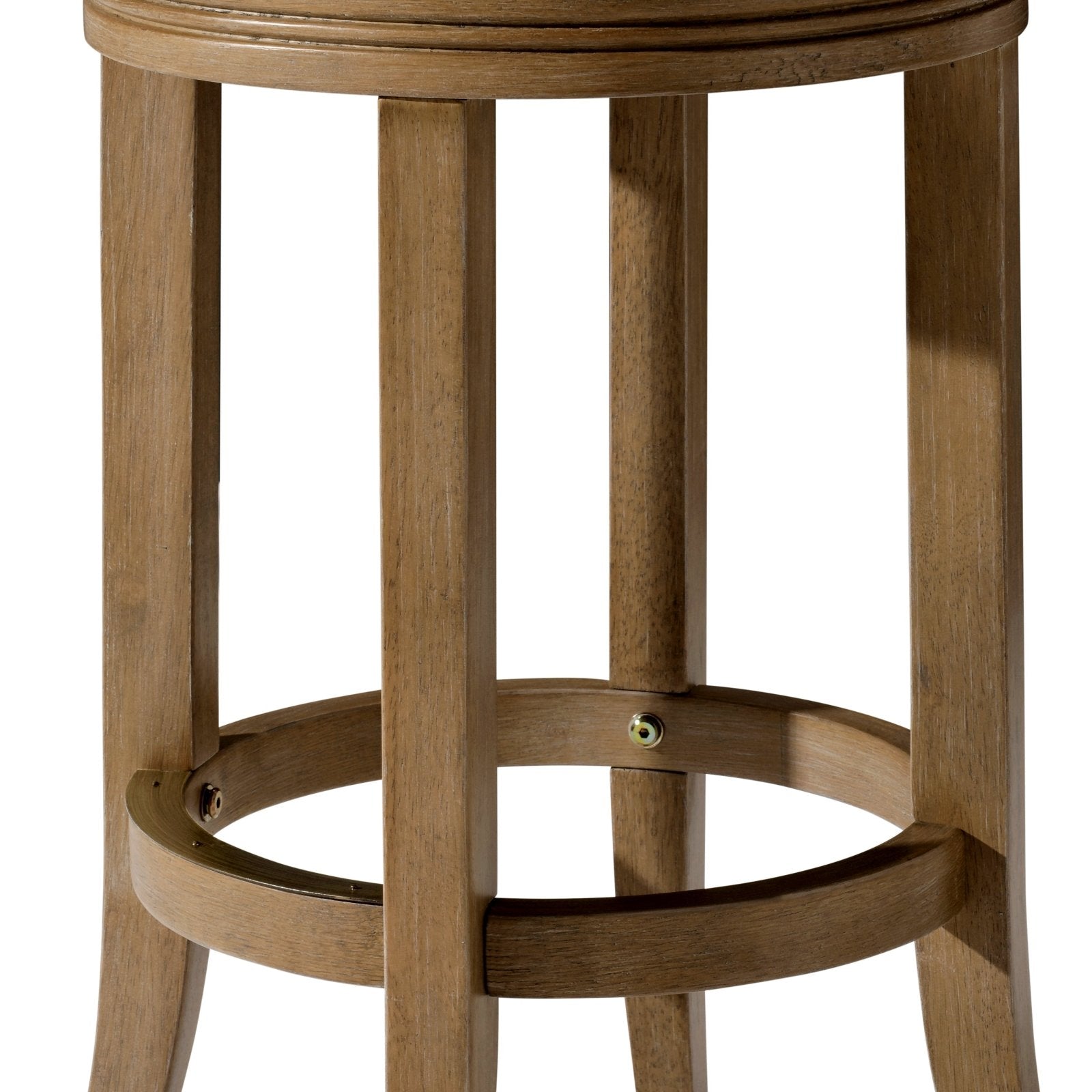 26" Eva Counter Height Kitchen Stool - Weathered Oak Finish with Avanti Bone Vegan Leather in Stools by Maven Lane