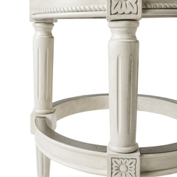 Pullman Backless Counter Stool in Cream Finish and Natural Fabric in Stools by Maven Lane