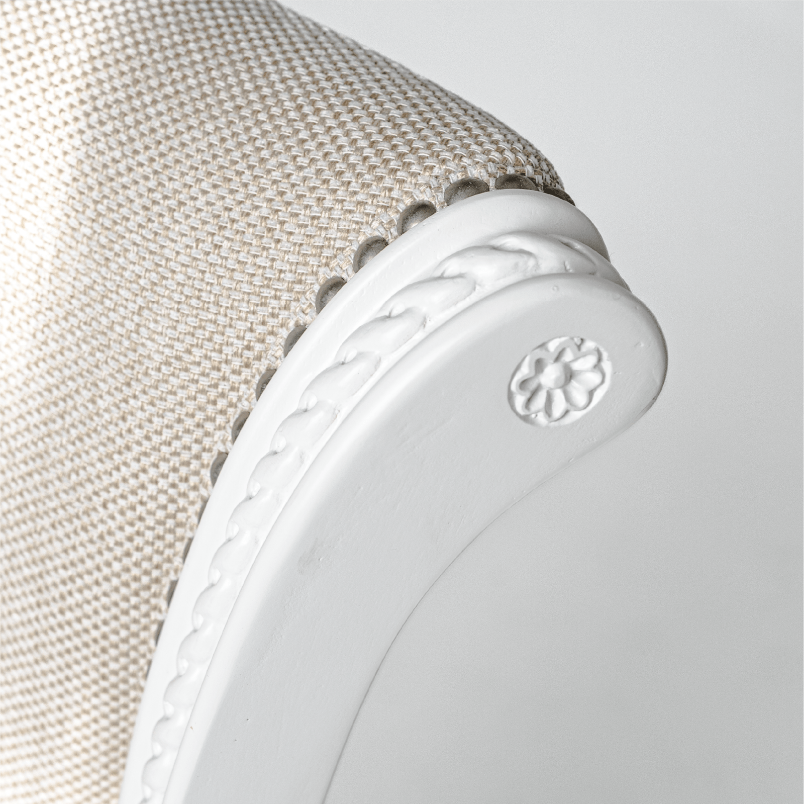 26" Pullman Counter Stool in Alabaster White Finish with Cream Fabric Upholstery in Stools by Maven Lane