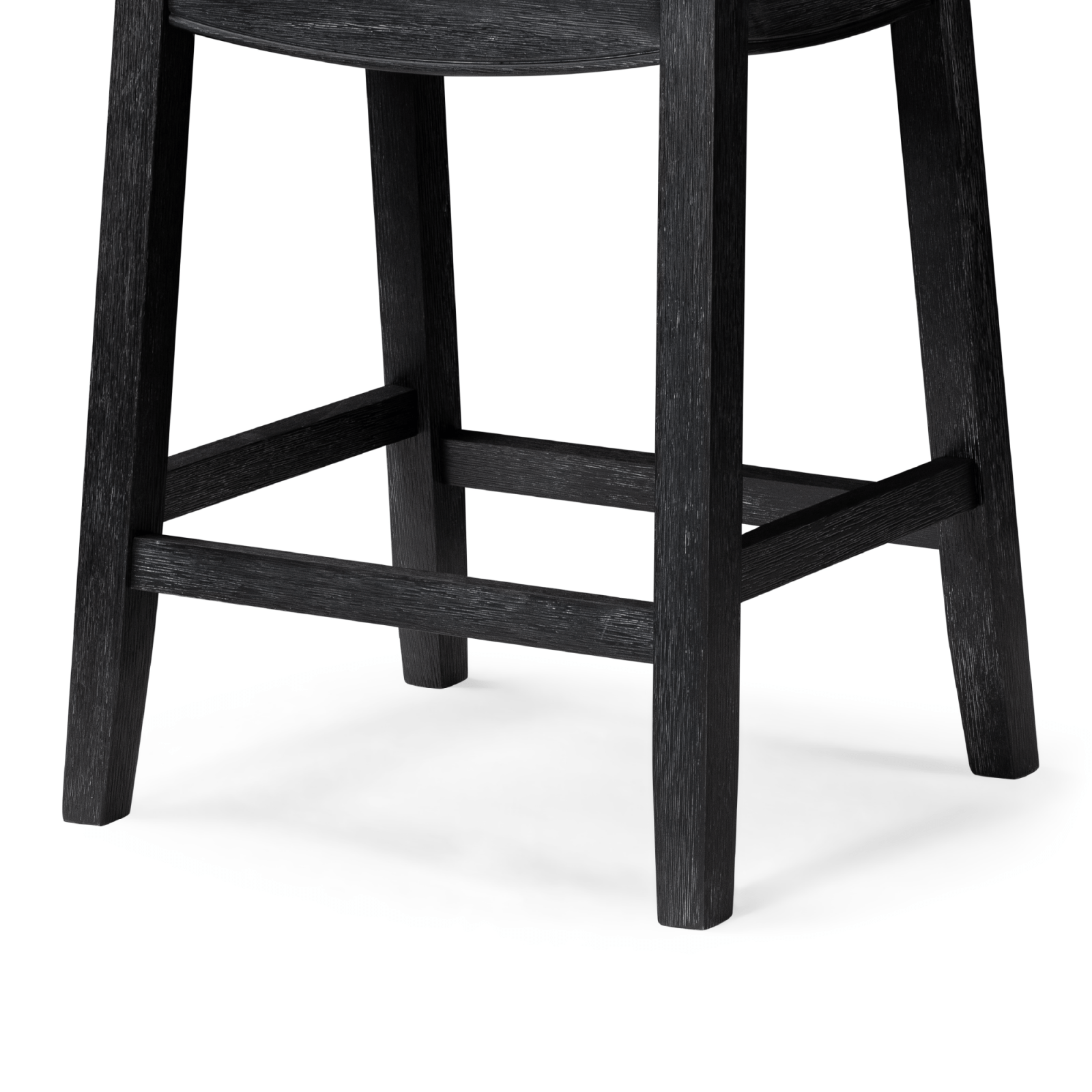 26" Sophia Backless Counter Stool in Aged Black Finish with Snow White Fabric in Stools by Maven Lane