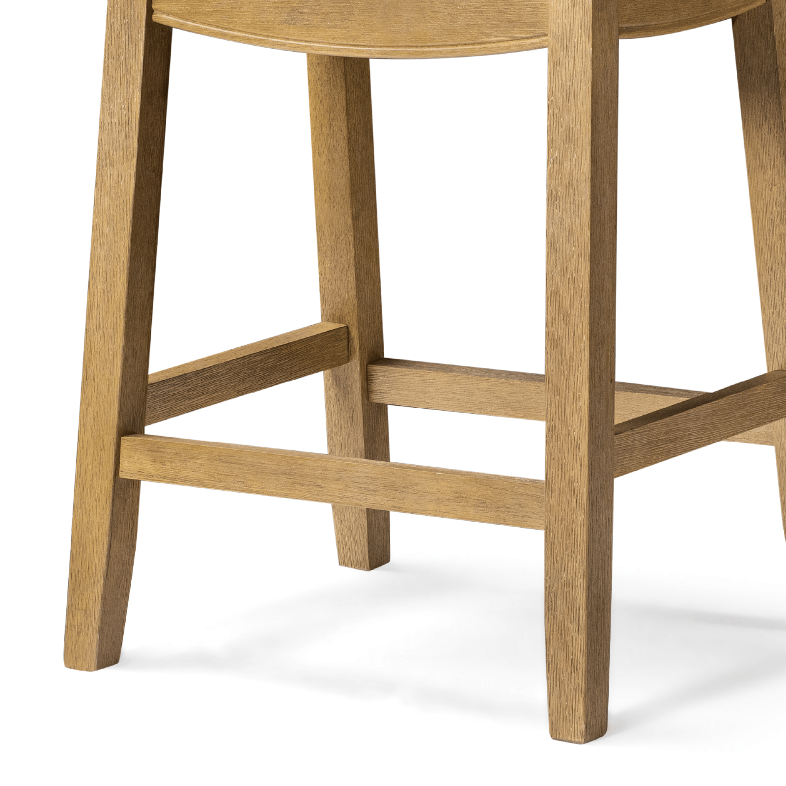 26" Sophia Backless Counter Stool in Aged Natural Finish with Desert Tan Vegan Leather in Stools by Maven Lane
