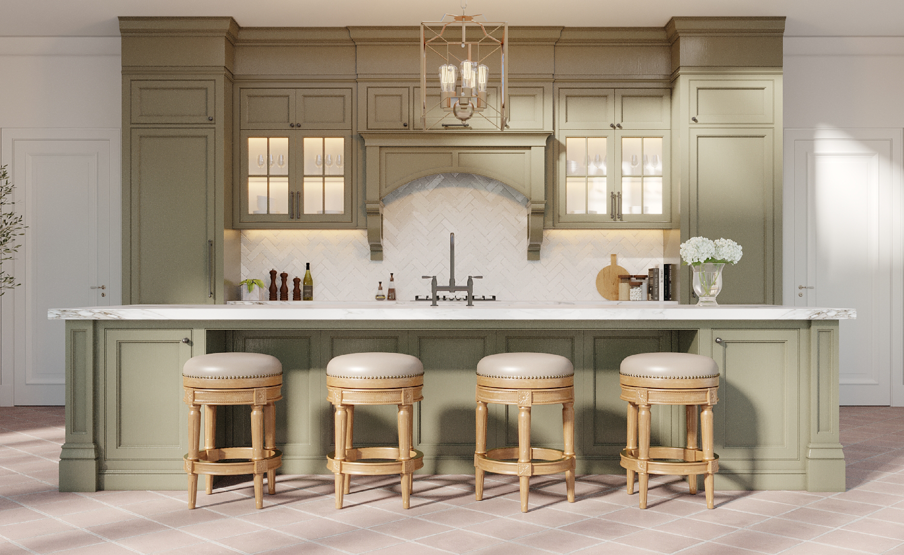 Pullman Backless Counter Stool in Weathered Oak Finish with Avanti Bone Vegan Leather in Stools by Maven Lane