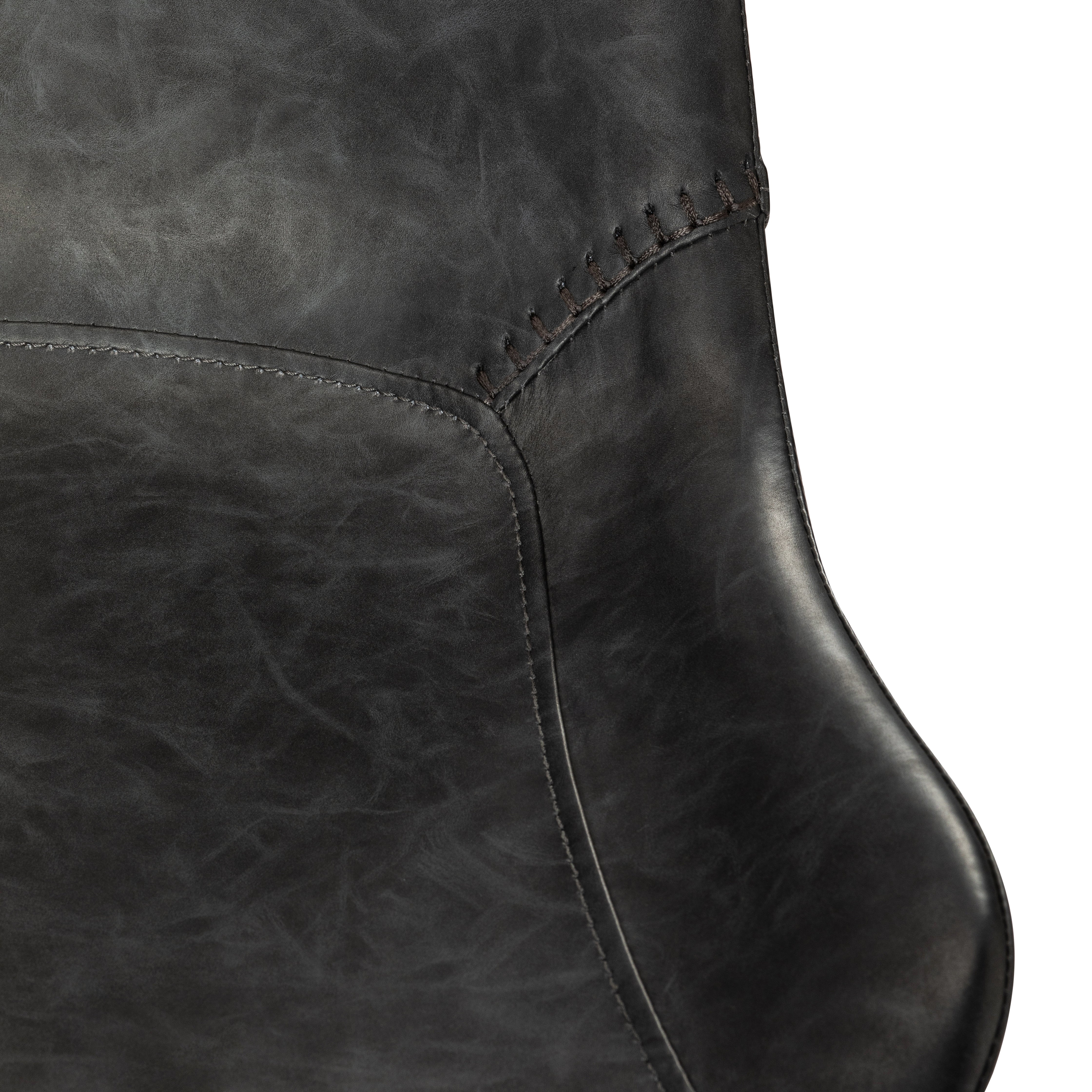 26" Victor Counter Stool in Black Finish with Dark Grey Faux Leather in Stools by Maven Lane