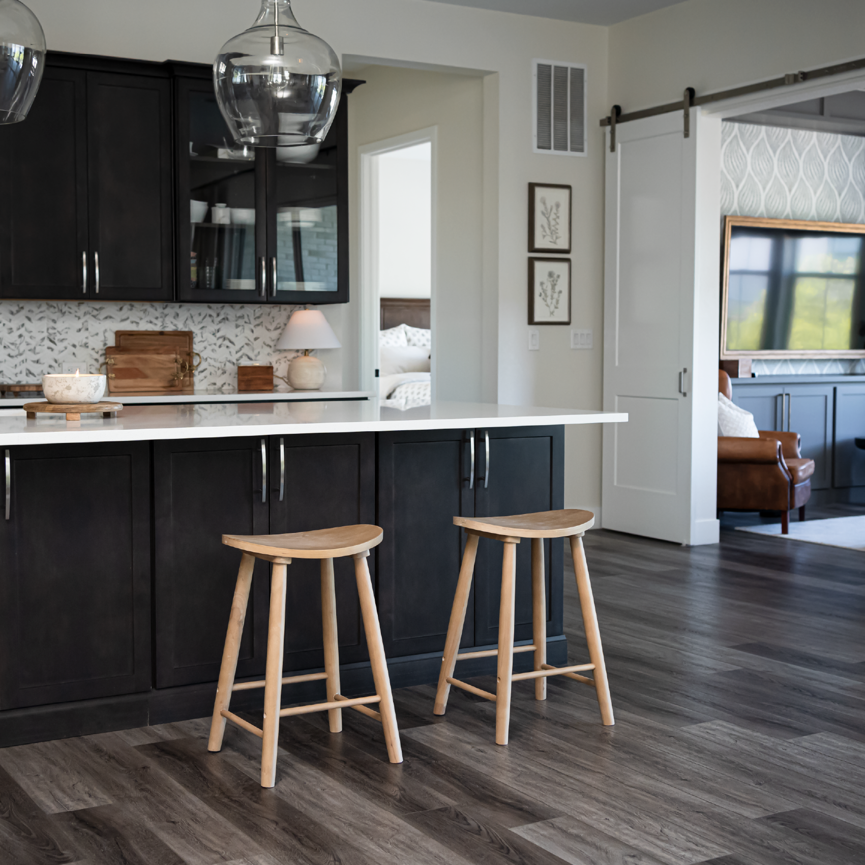 Luna Counter Height Kitchen Stool - Light Oak Wood Finish in Stools by Maven Lane