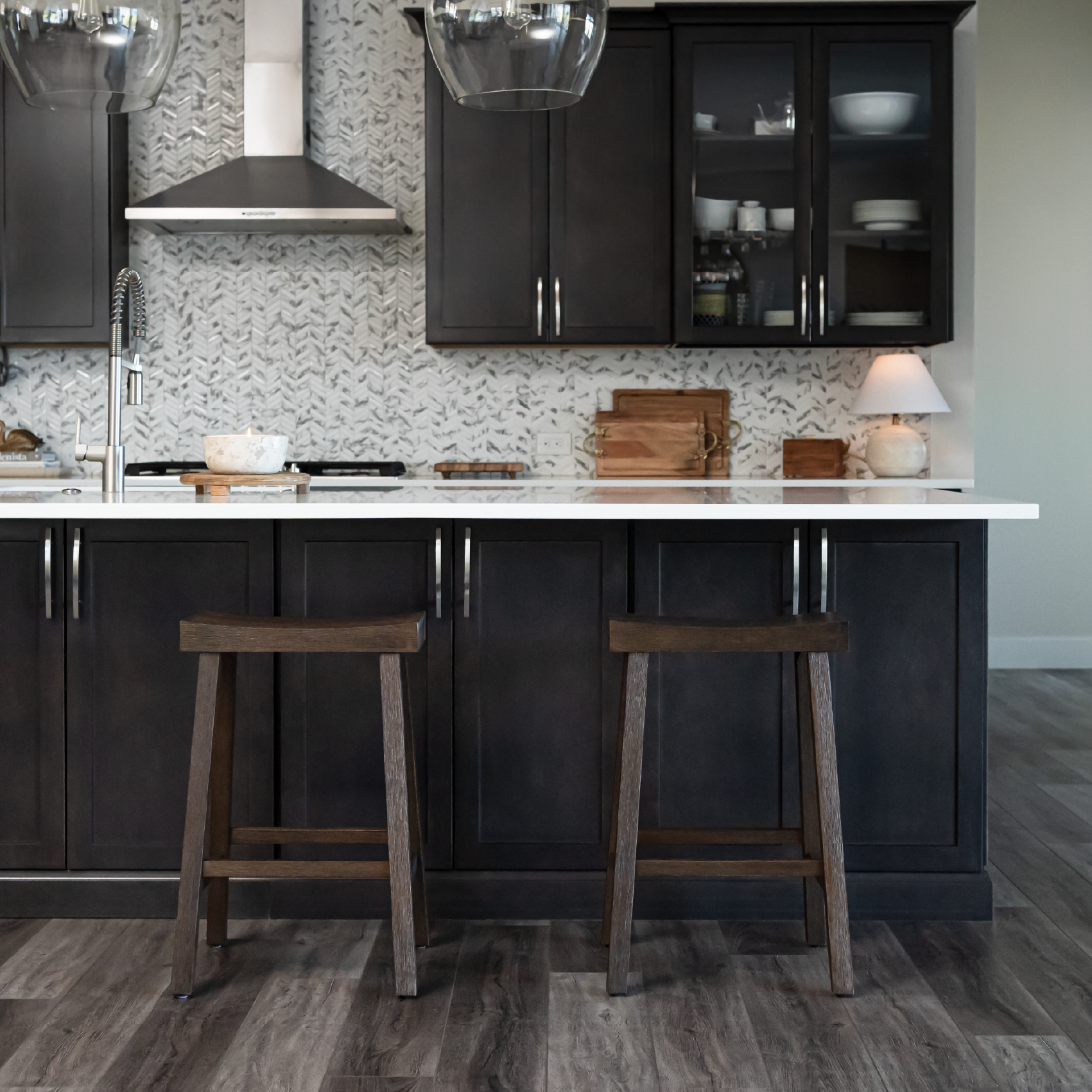 27" Vincent counter height kitchen stool - antiqued brown finish in Stools by Maven Lane