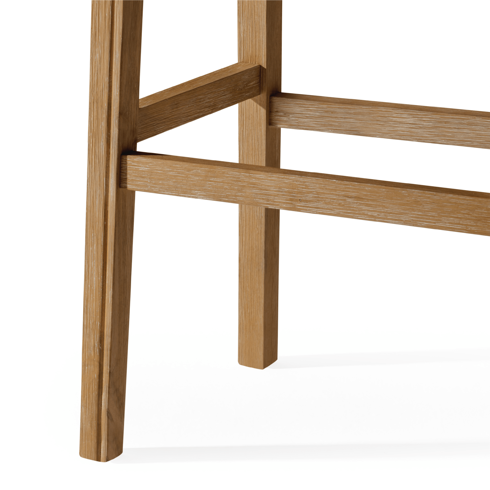 31" Adrien Saddle Bar Stool in Weathered Oak Finish with Avanti Bone Vegan Leather in Stools by Maven Lane