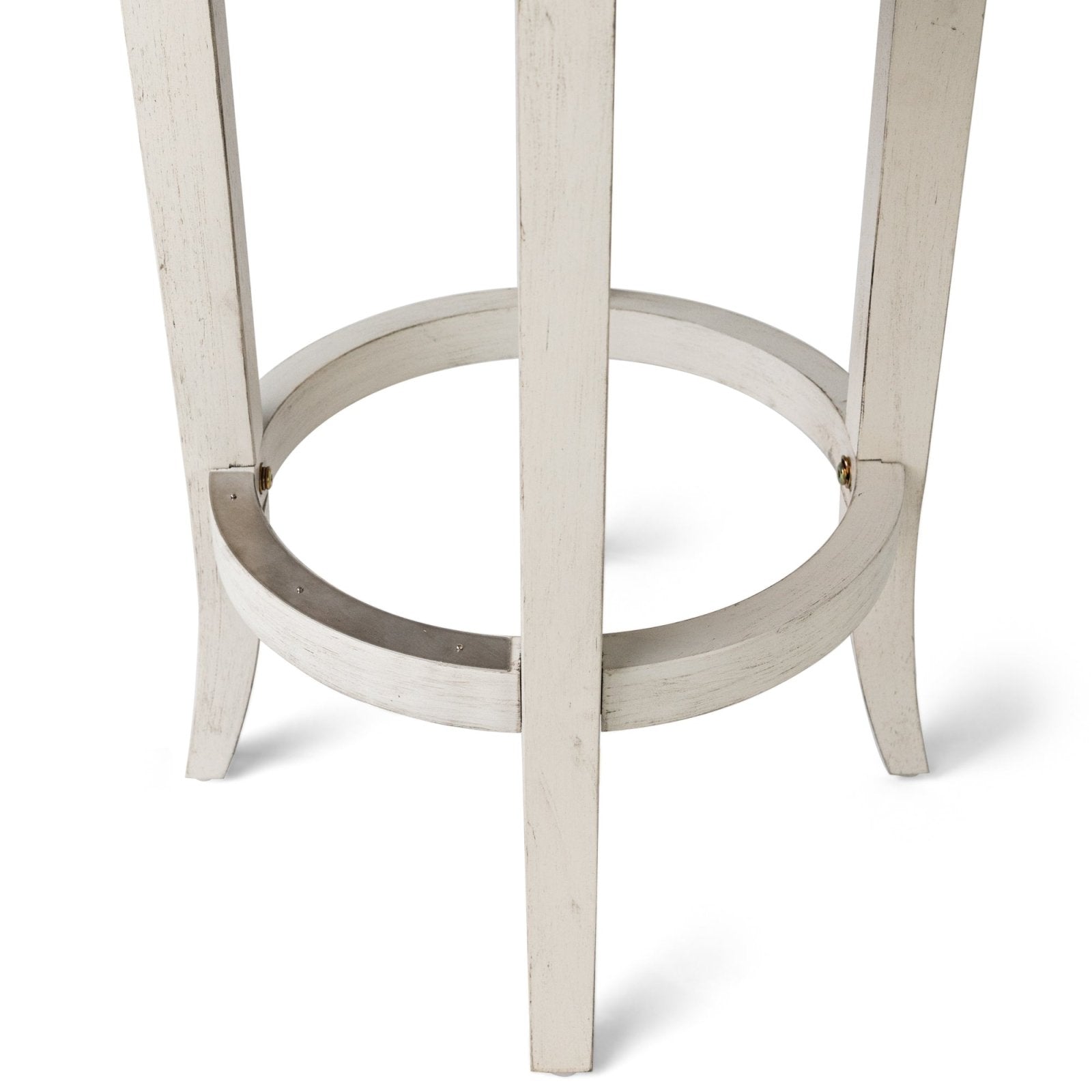 31" Eva Bar Stool with Cream Finish and Natural Fabric in Stools by Maven Lane
