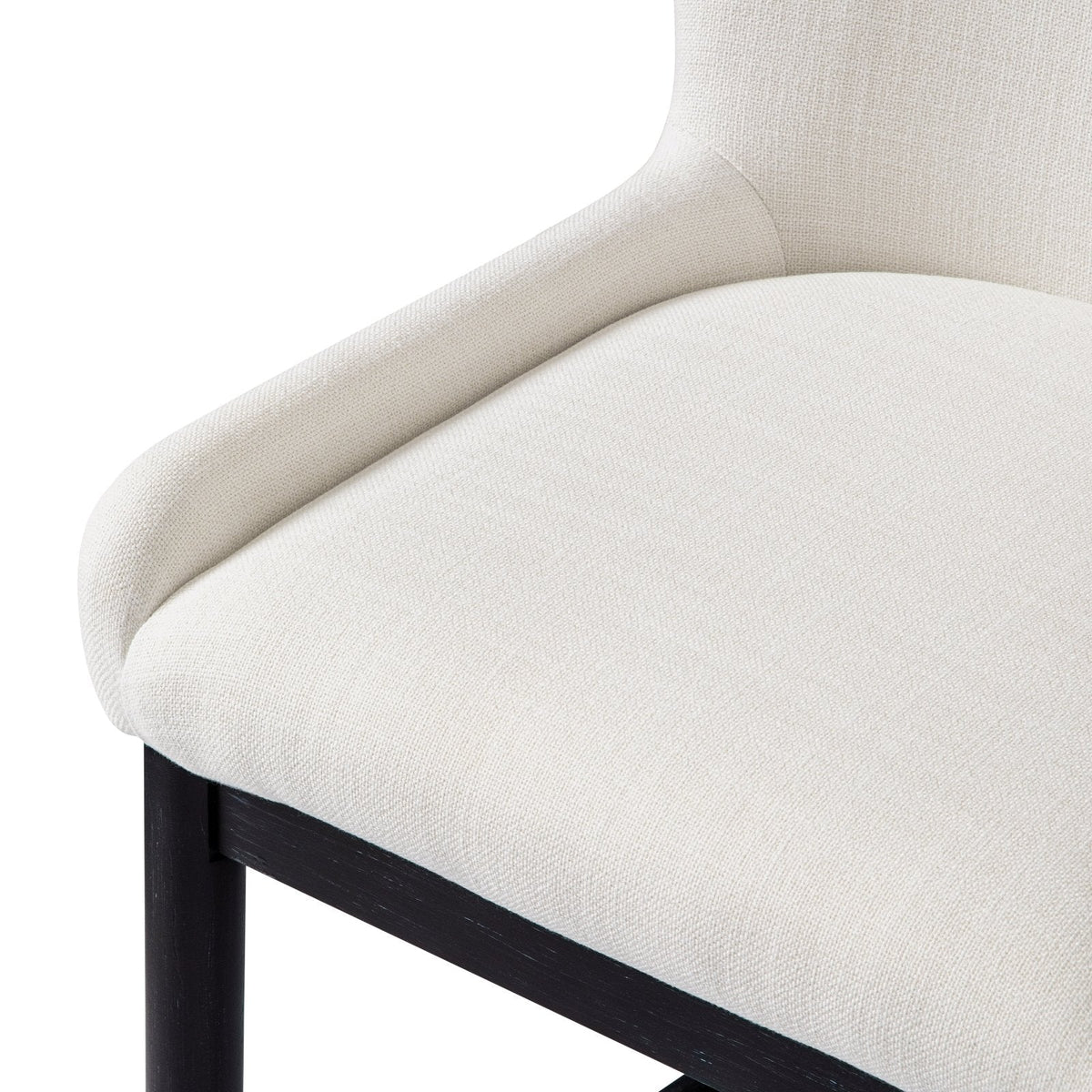 Gia Bar Stool in Black Finish and White Fabric in Stools by Maven Lane
