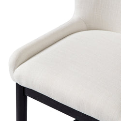 Gia Bar Stool in Black Finish and White Fabric in Stools by Maven Lane