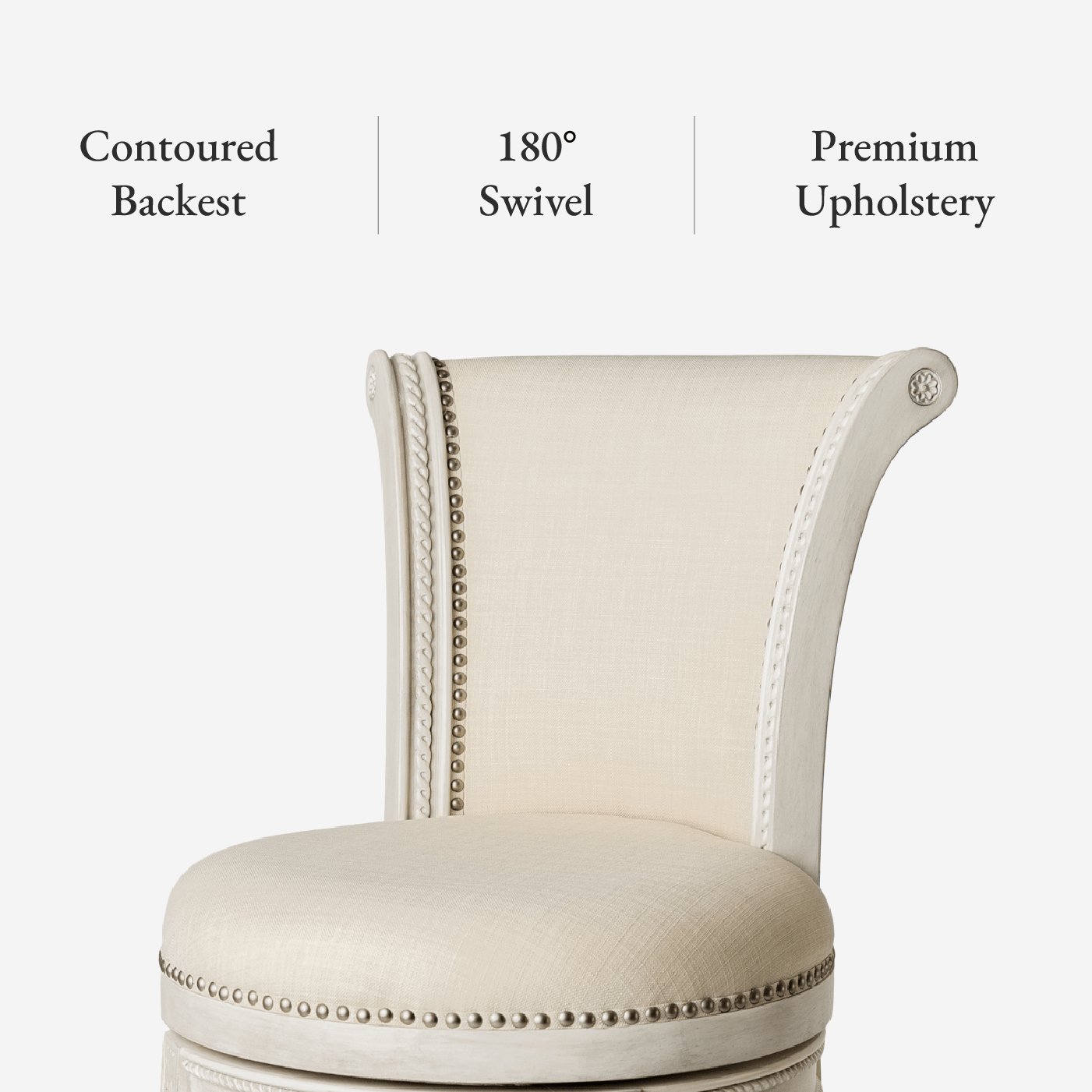 31" Pullman Bar Stool in White Oak Finish with Natural Fabric Upholstery in Stools by Maven Lane