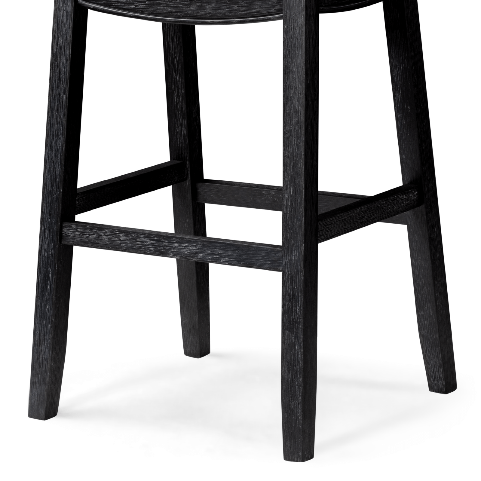 31" Sophia Backless Bar Stool in Aged Black Finish with Snow White Fabric in Stools by Maven Lane