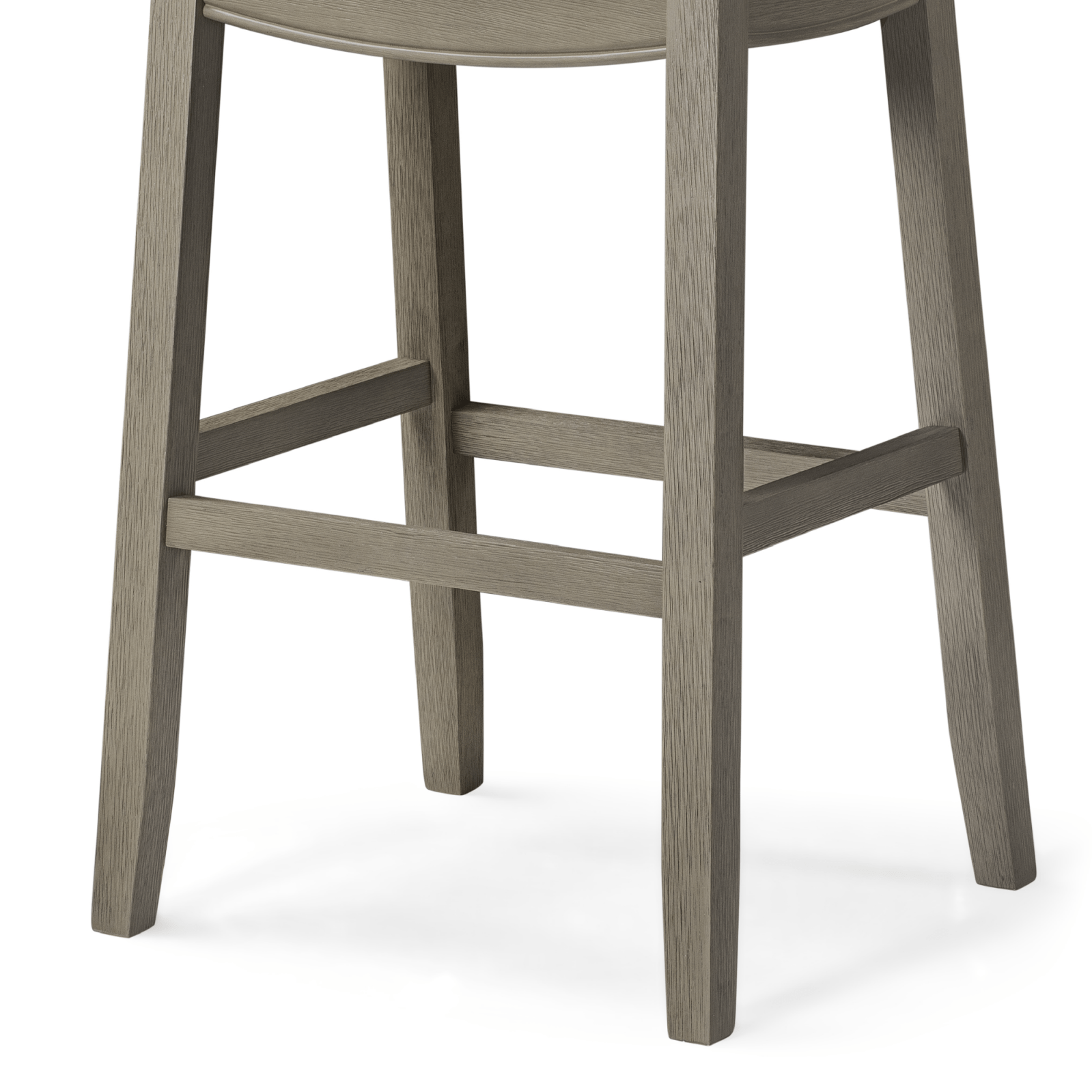31" Sophia Backless Bar Stool in Aged Grey Finish with Pebble Grey Vegan Leather in Stools by Maven Lane