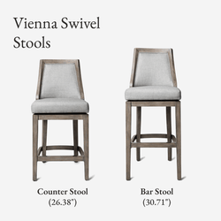 Vienna Swivel Bar Stool in Grey Finish with Grey Fabric in Stools by Maven Lane