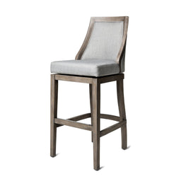 Vienna Swivel Bar Stool in Grey Finish with Grey Fabric