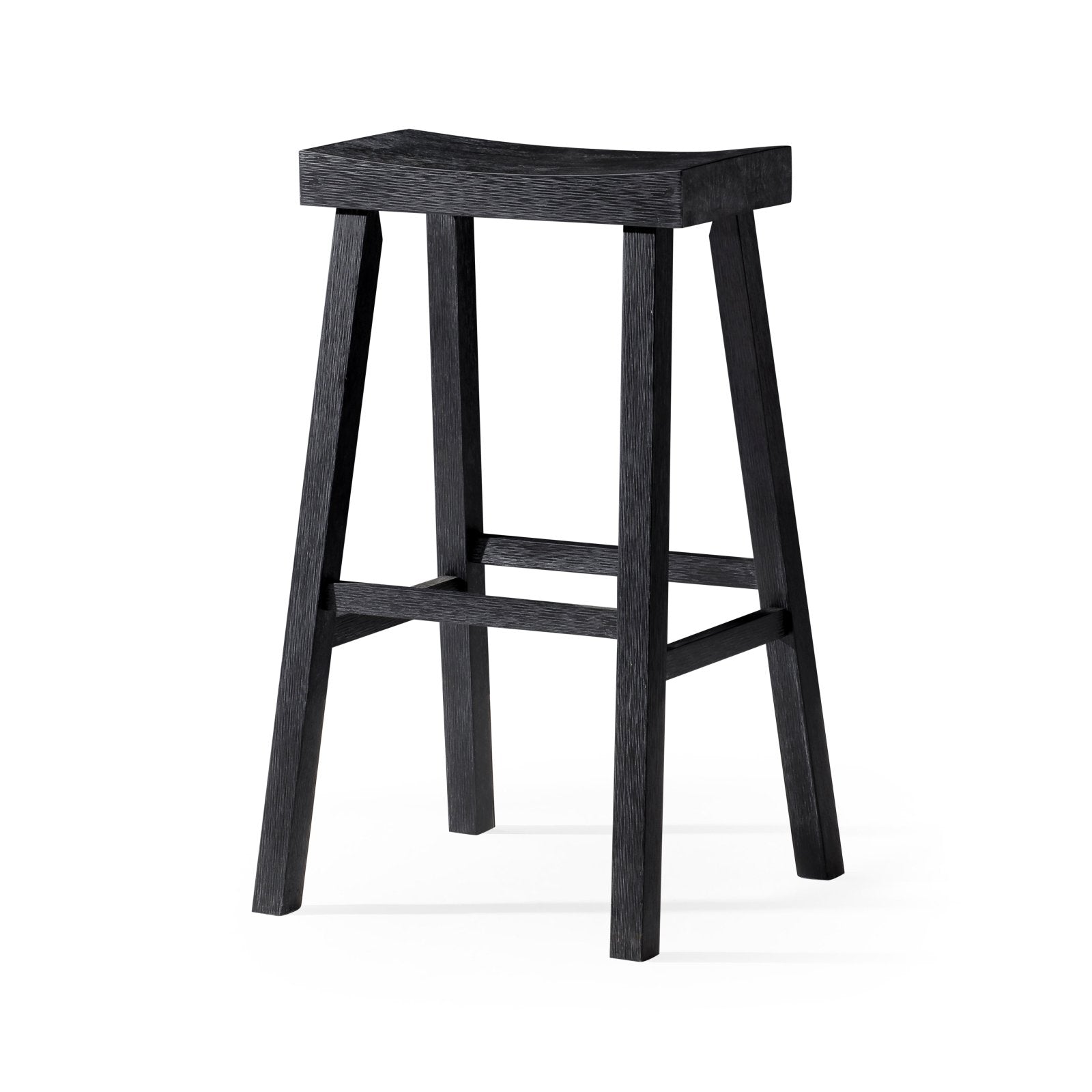 31" Vincent Barstool in Antiqued Black Finish in Stools by Maven Lane