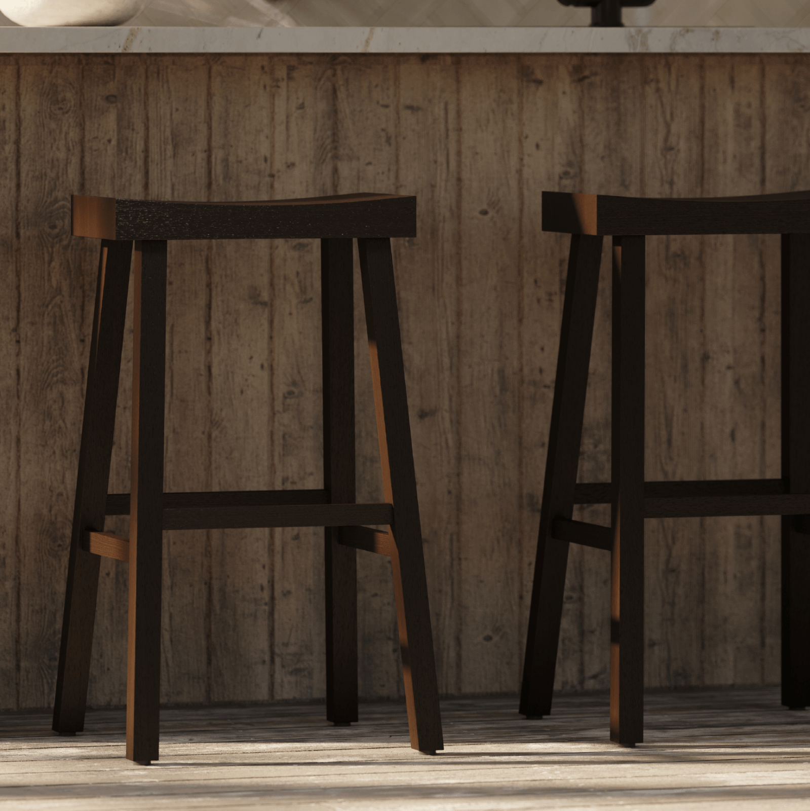 31" Vincent bar stool in antiqued brown finish in Stools by Maven Lane