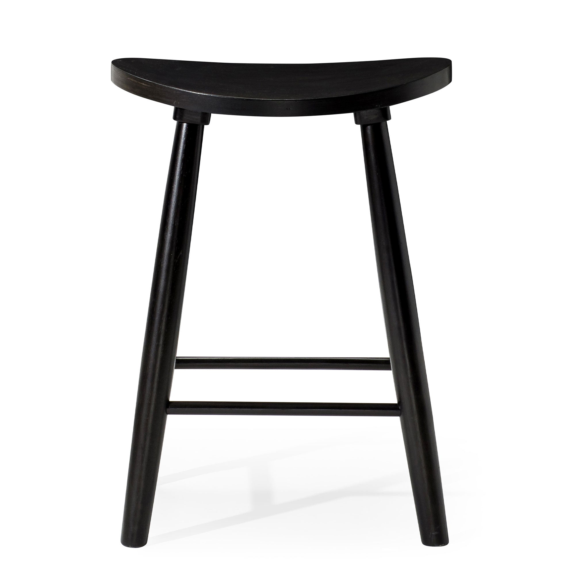 Luna Counter Stool in Rustic Black Wood Finish in Stools by Maven Lane
