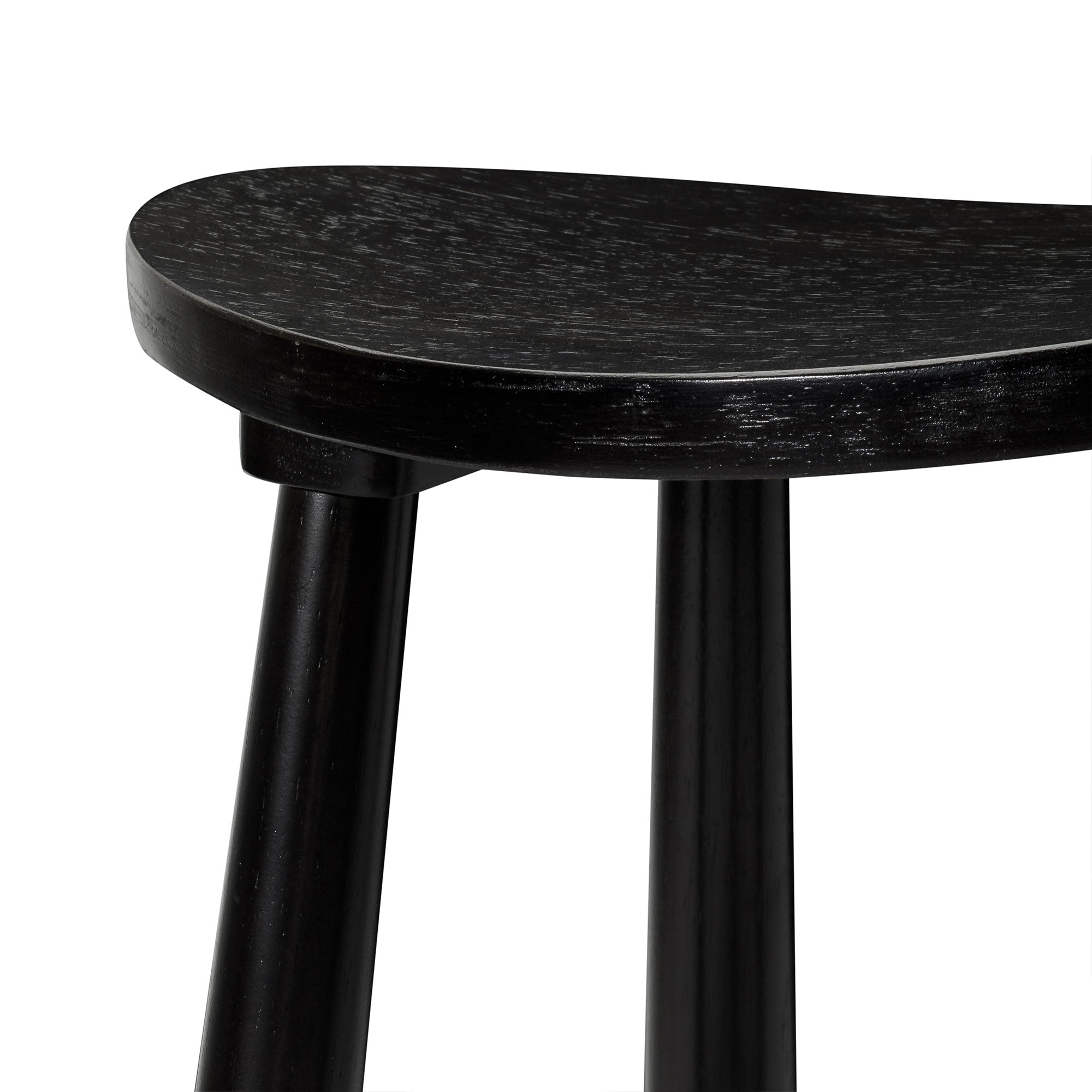 Luna Bar Stool in Rustic Black Wood Finish in Stools by Maven Lane
