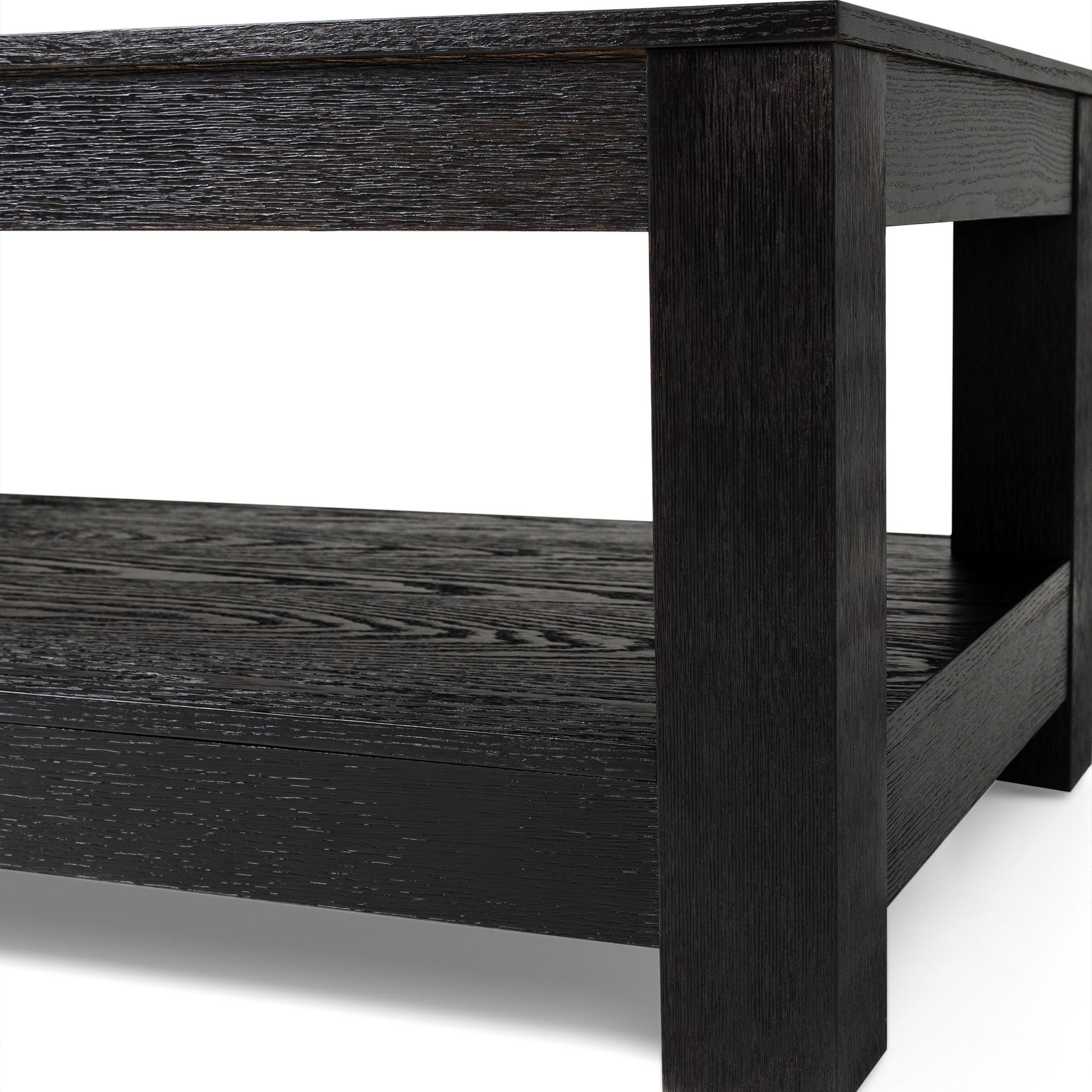 Paulo Wooden Coffee Table in Weathered Black Finish in Accent Tables by Maven Lane