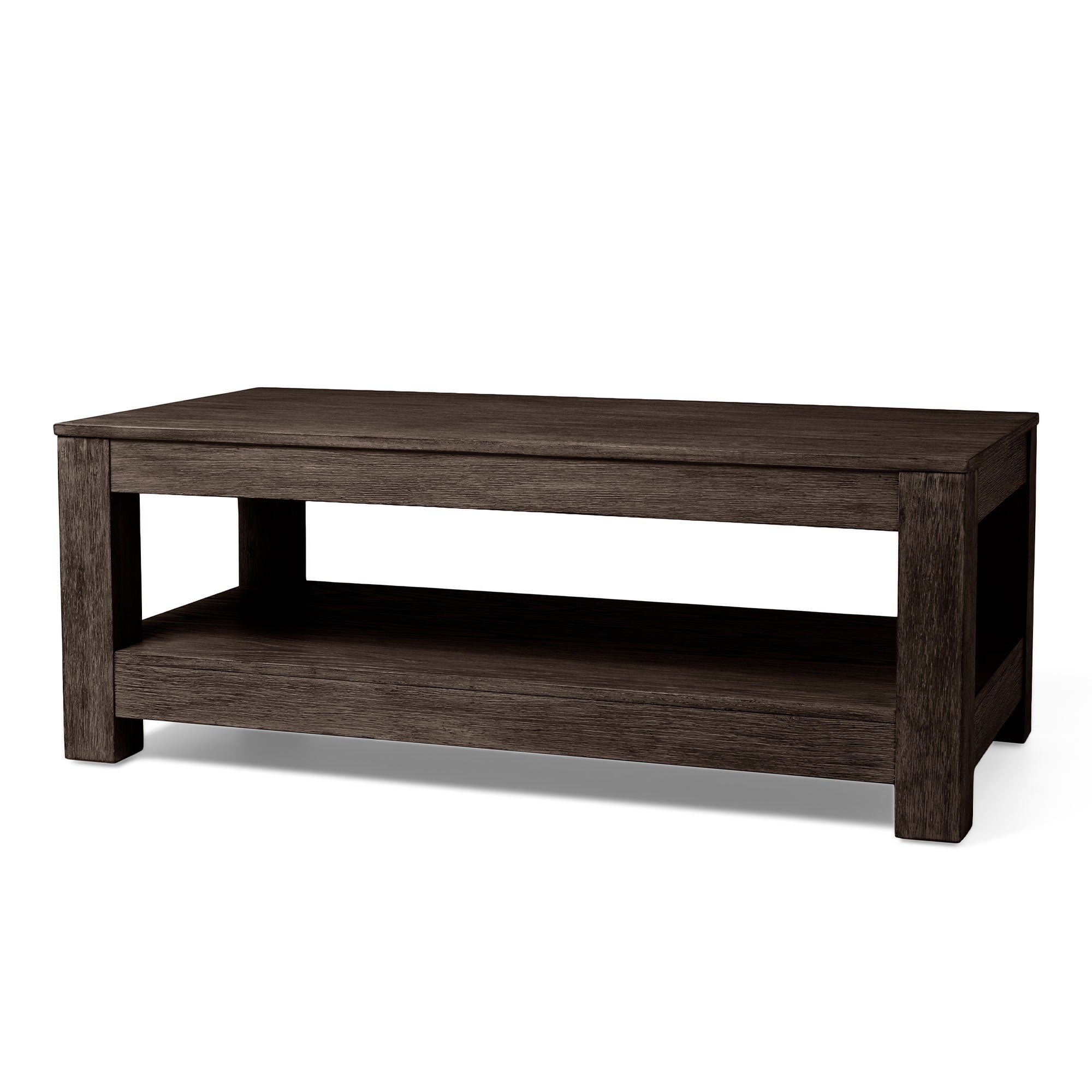 Paulo Wooden Coffee Table in Weathered Brown Finish in Accent Tables by Maven Lane