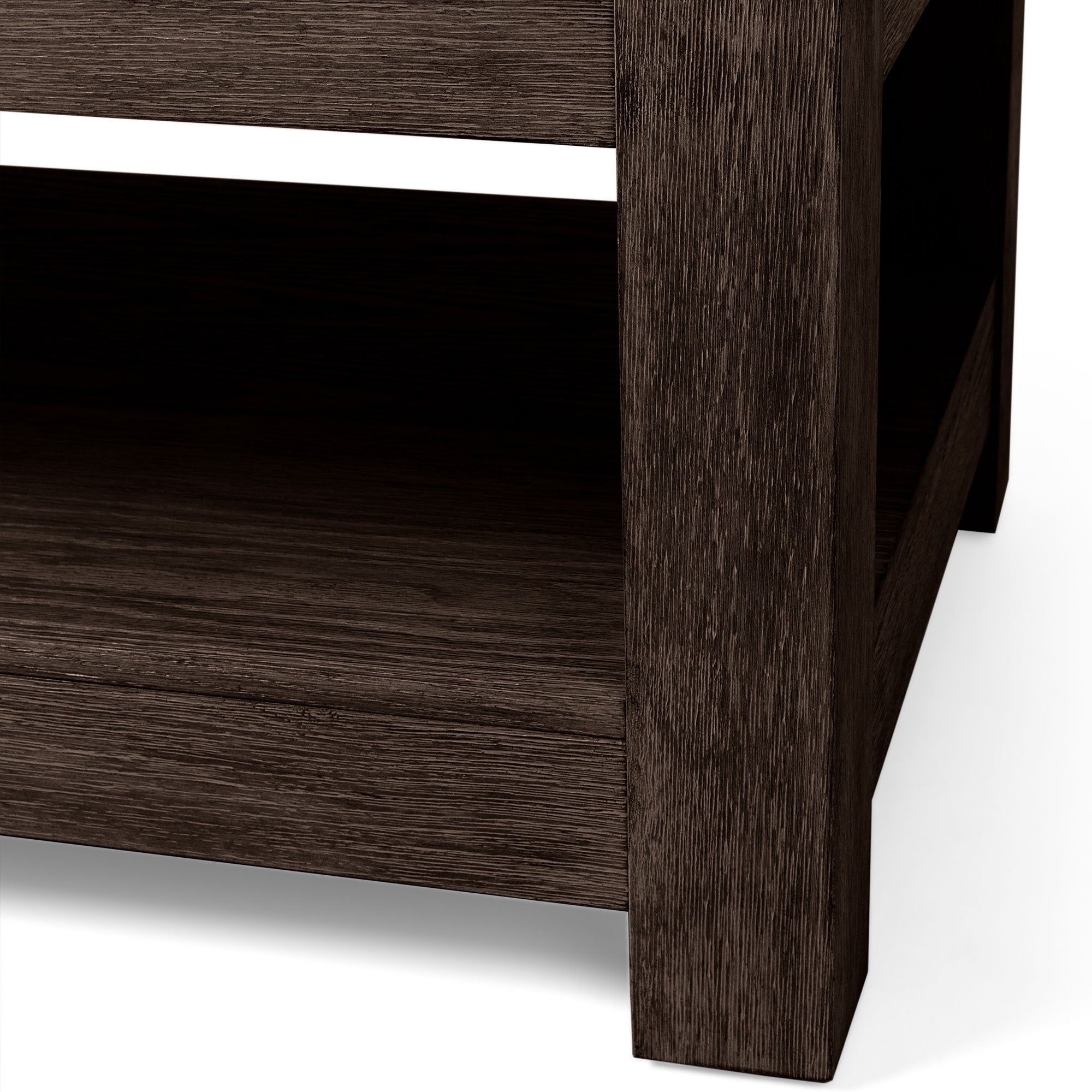 Paulo Wooden Coffee Table in Weathered Brown Finish in Accent Tables by Maven Lane