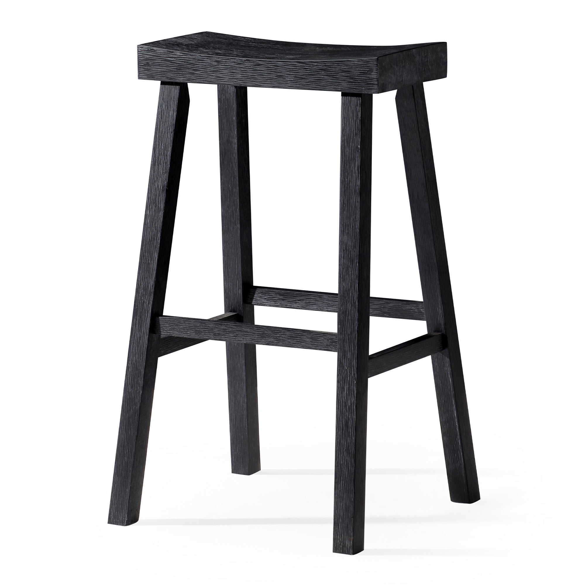 Vincent Bar Stool in Antiqued Black Finish in Stools by Maven Lane
