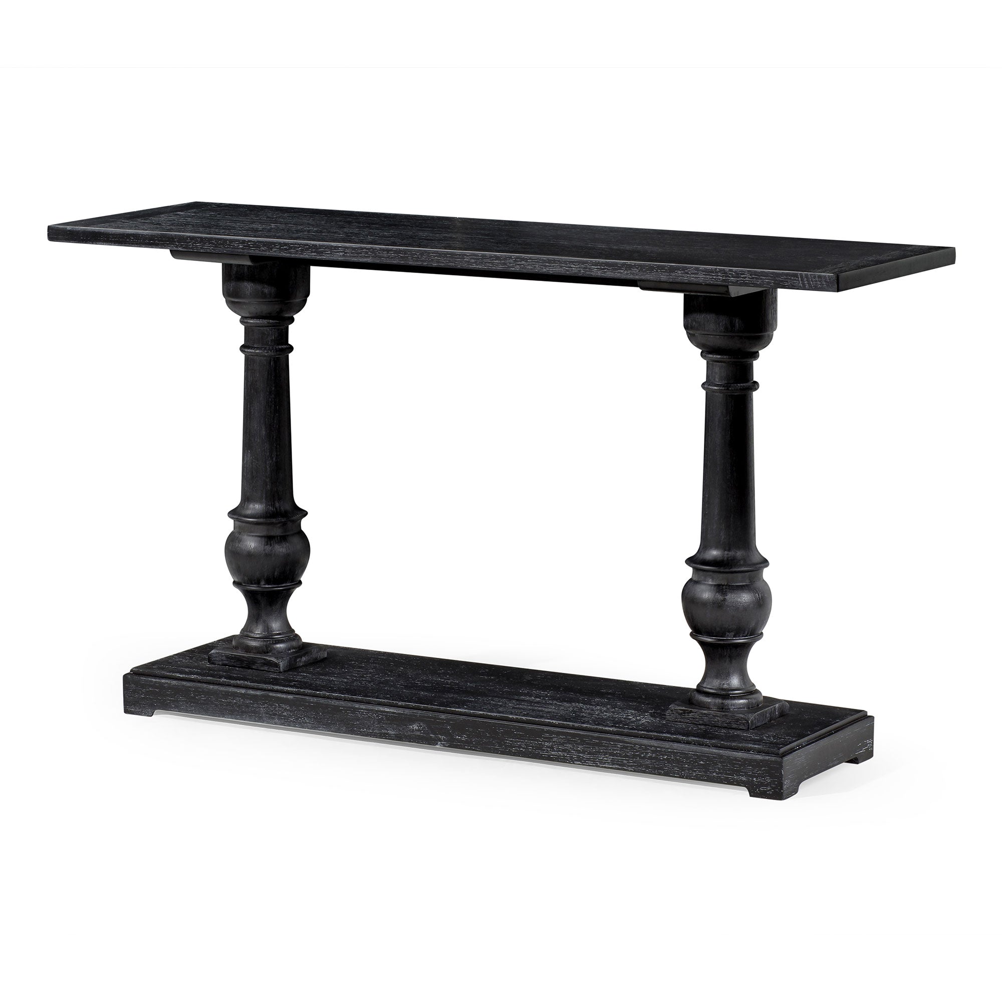 Arthur Classical Wooden Console Table in Antiqued Black Finish in Accent Tables by Maven Lane