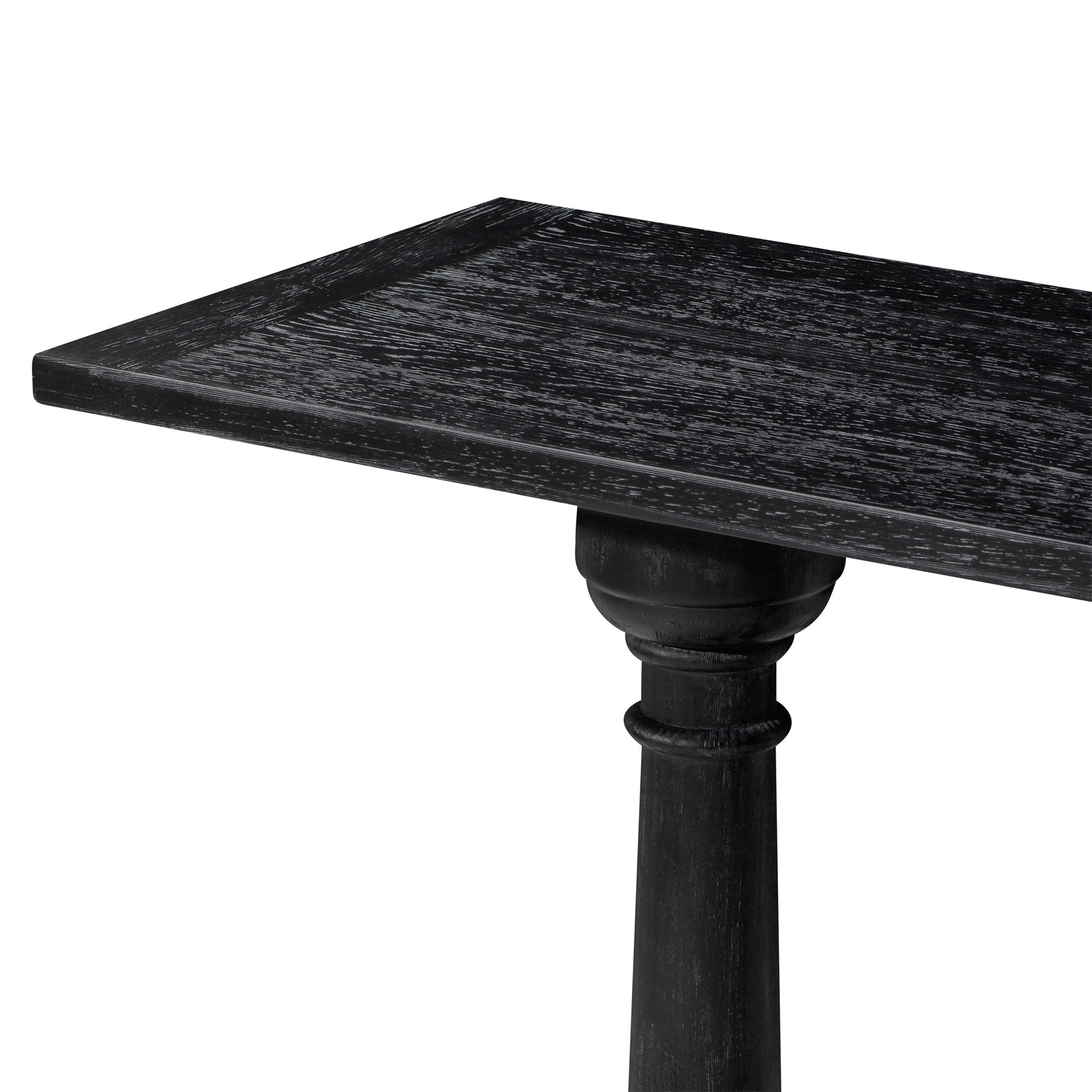 Arthur Classical Wooden Console Table in Antiqued Black Finish in Accent Tables by Maven Lane