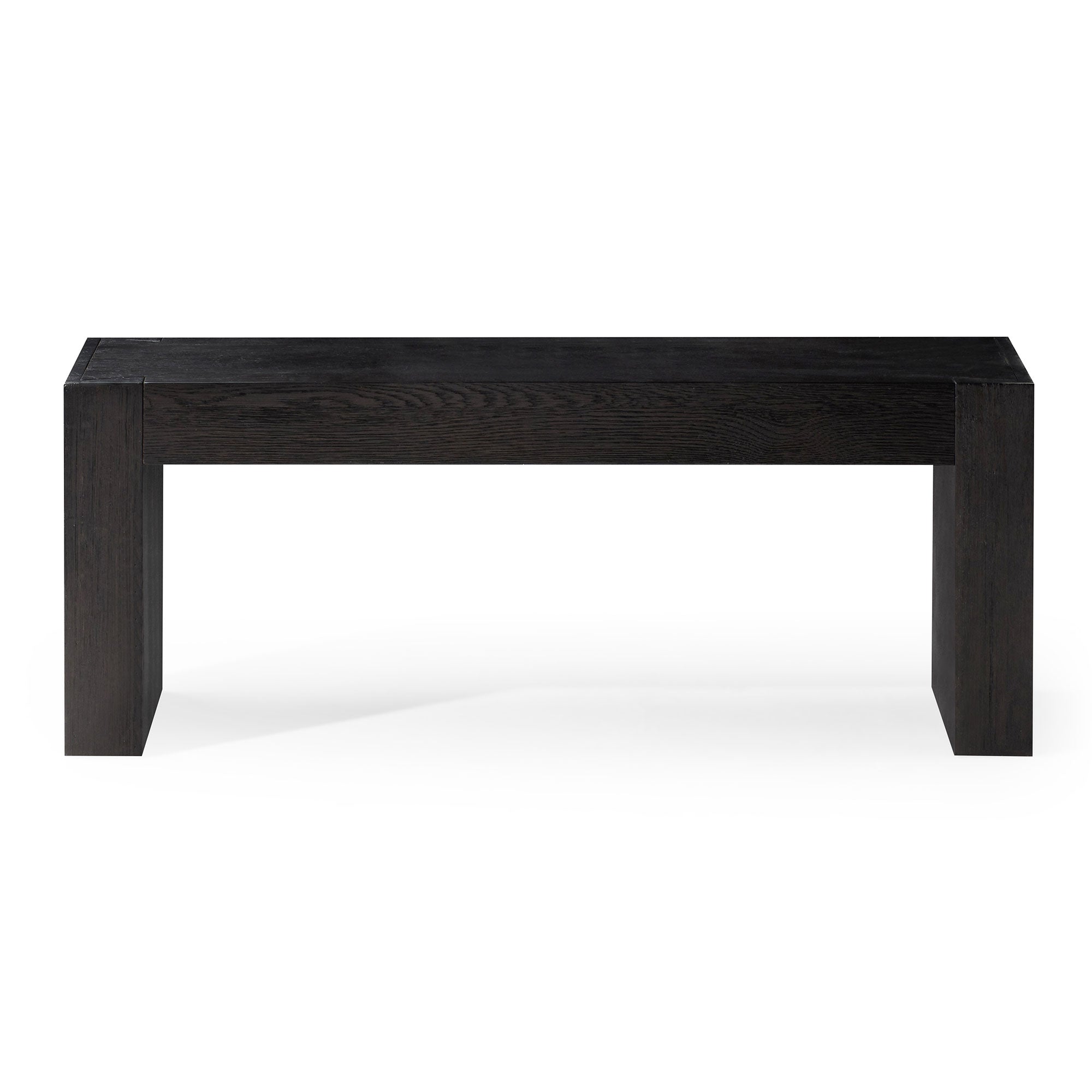 Zeno Organic Wooden Bench in Weathered Black Finish in Ottomans & Benches by Maven Lane