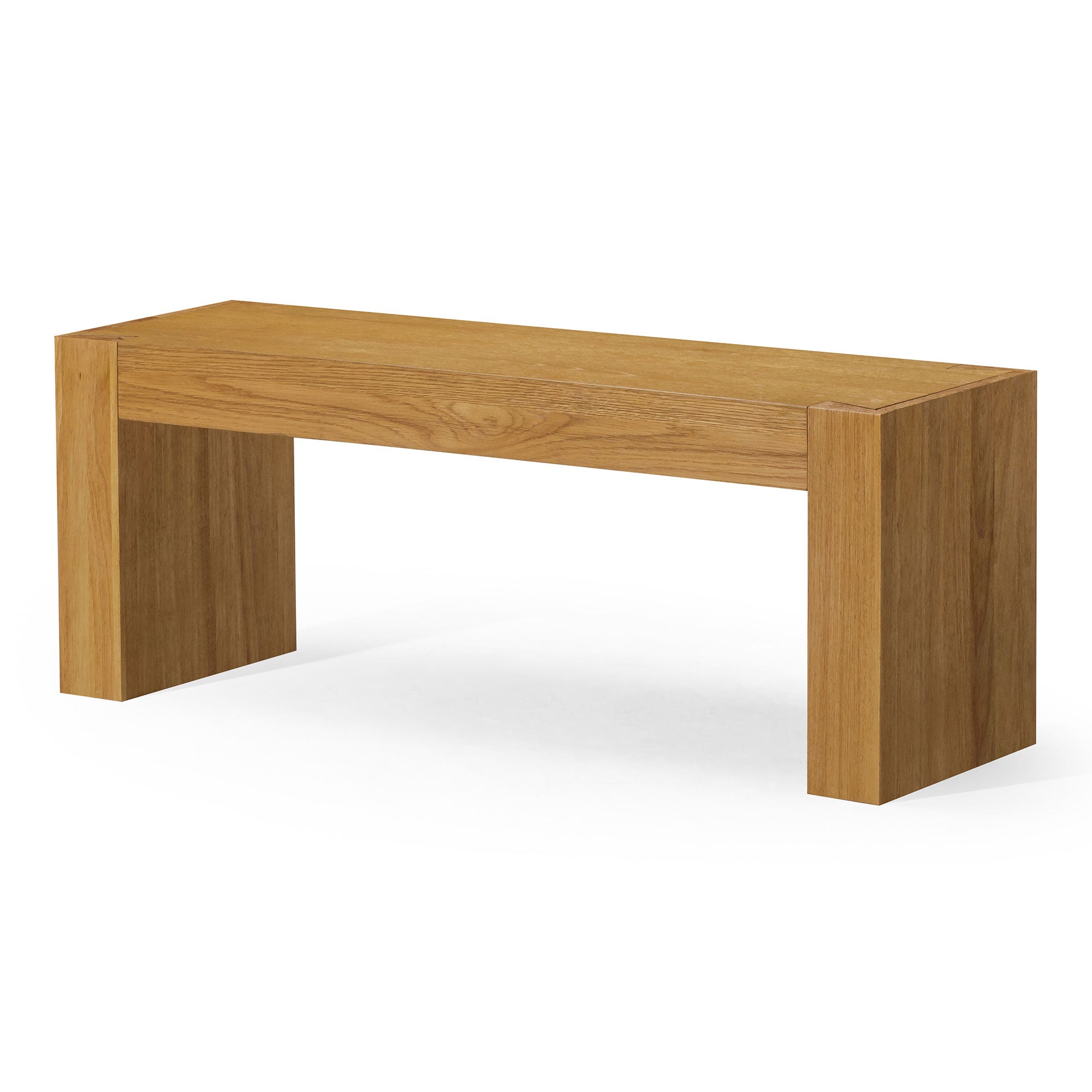 Zeno Organic Wooden Bench in Weathered Natural Finish in Ottomans & Benches by Maven Lane