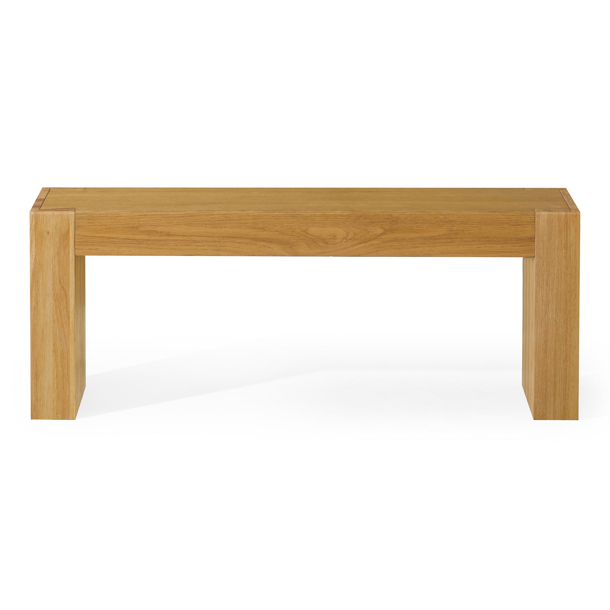 Zeno Organic Wooden Bench in Weathered Natural Finish in Ottomans & Benches by Maven Lane