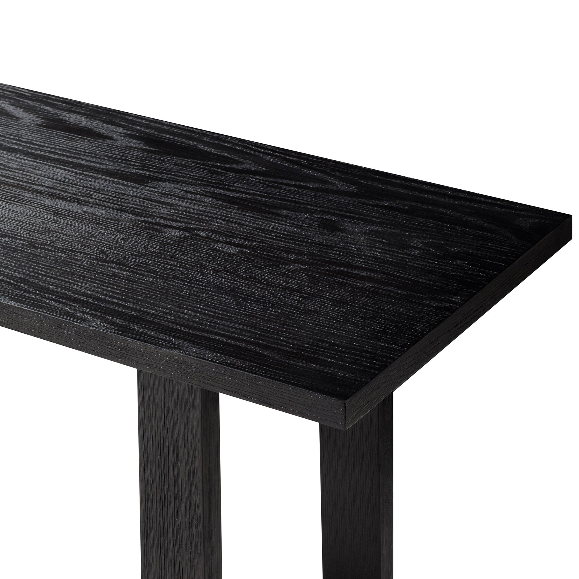 Hera Organic Wooden Console Table in Weathered Black Finish in Accent Tables by Maven Lane