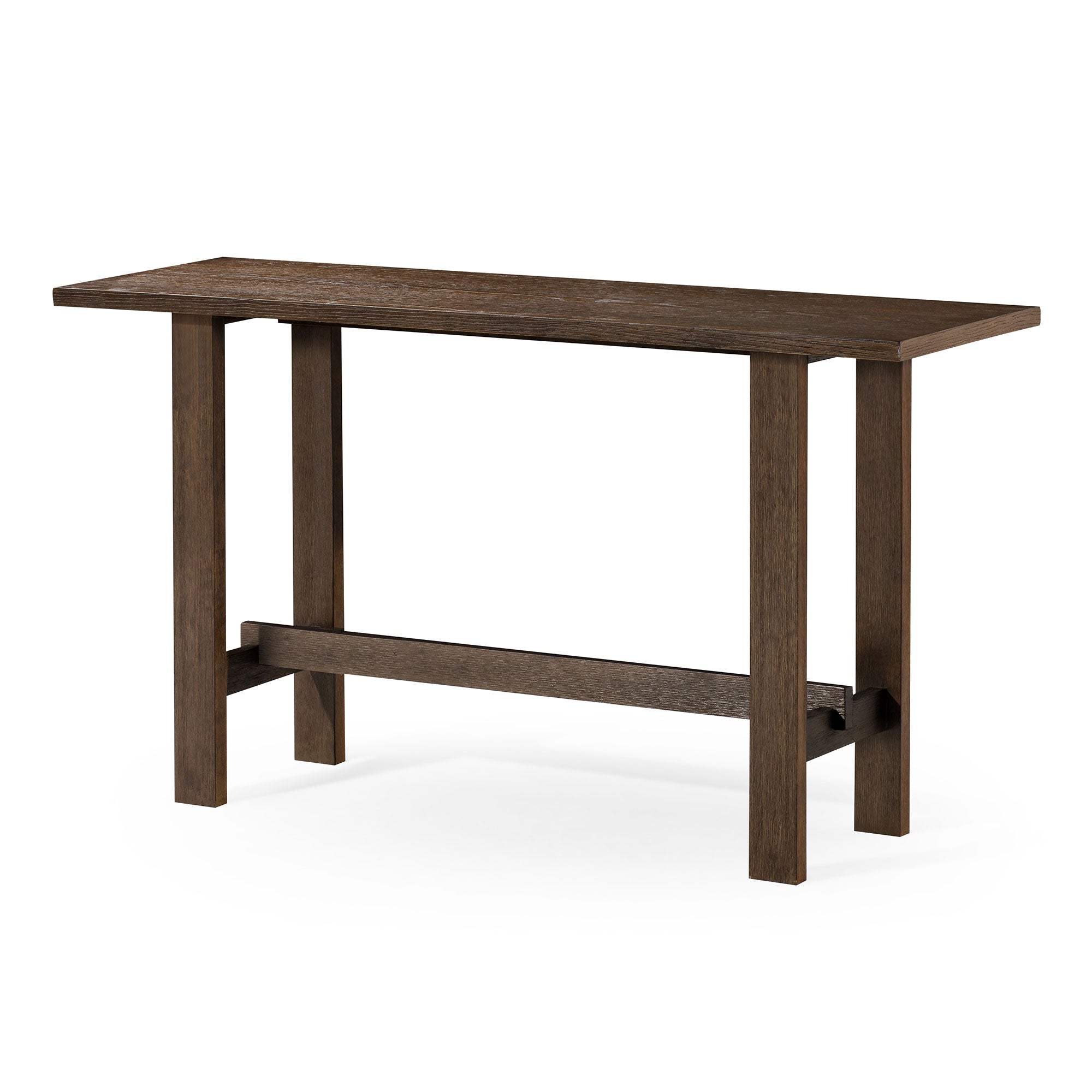 Hera Organic Wooden Console Table in Weathered Brown Finish in Accent Tables by Maven Lane