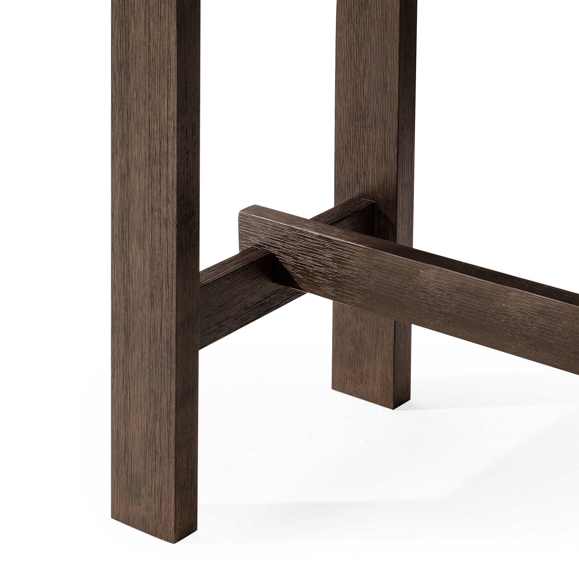 Hera Organic Wooden Console Table in Weathered Brown Finish in Accent Tables by Maven Lane